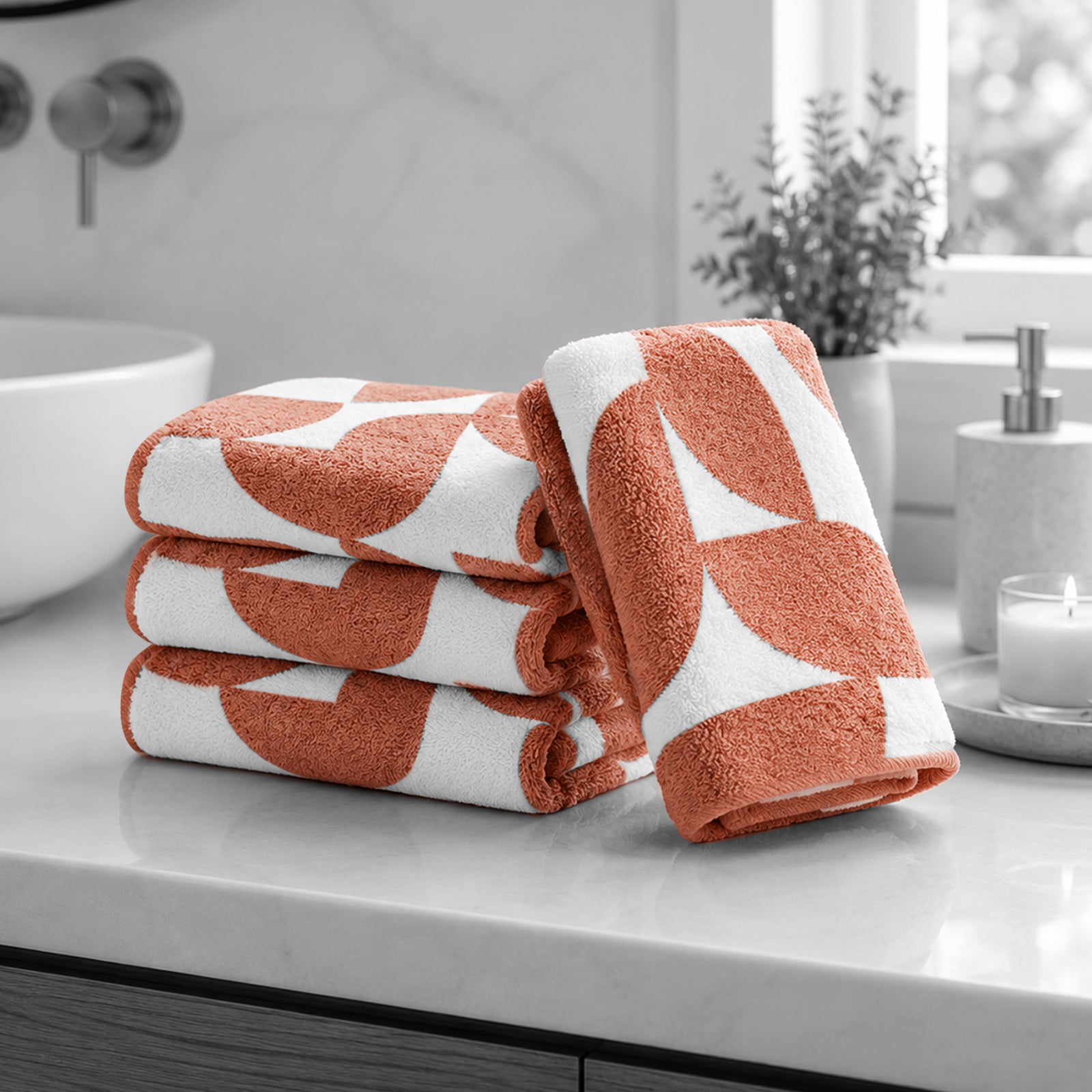 Dual Tone 480 GSM Reversible Microfiber Towel Set