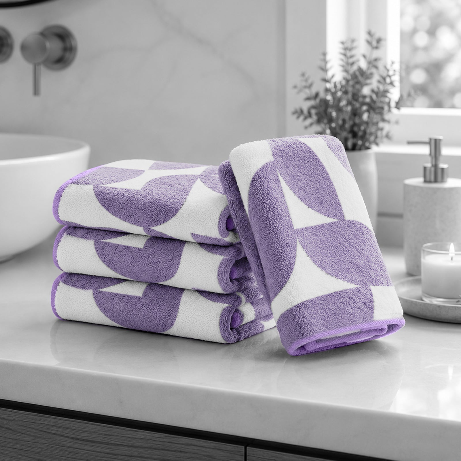 Dual Tone 480 GSM Reversible Microfiber Towel Set