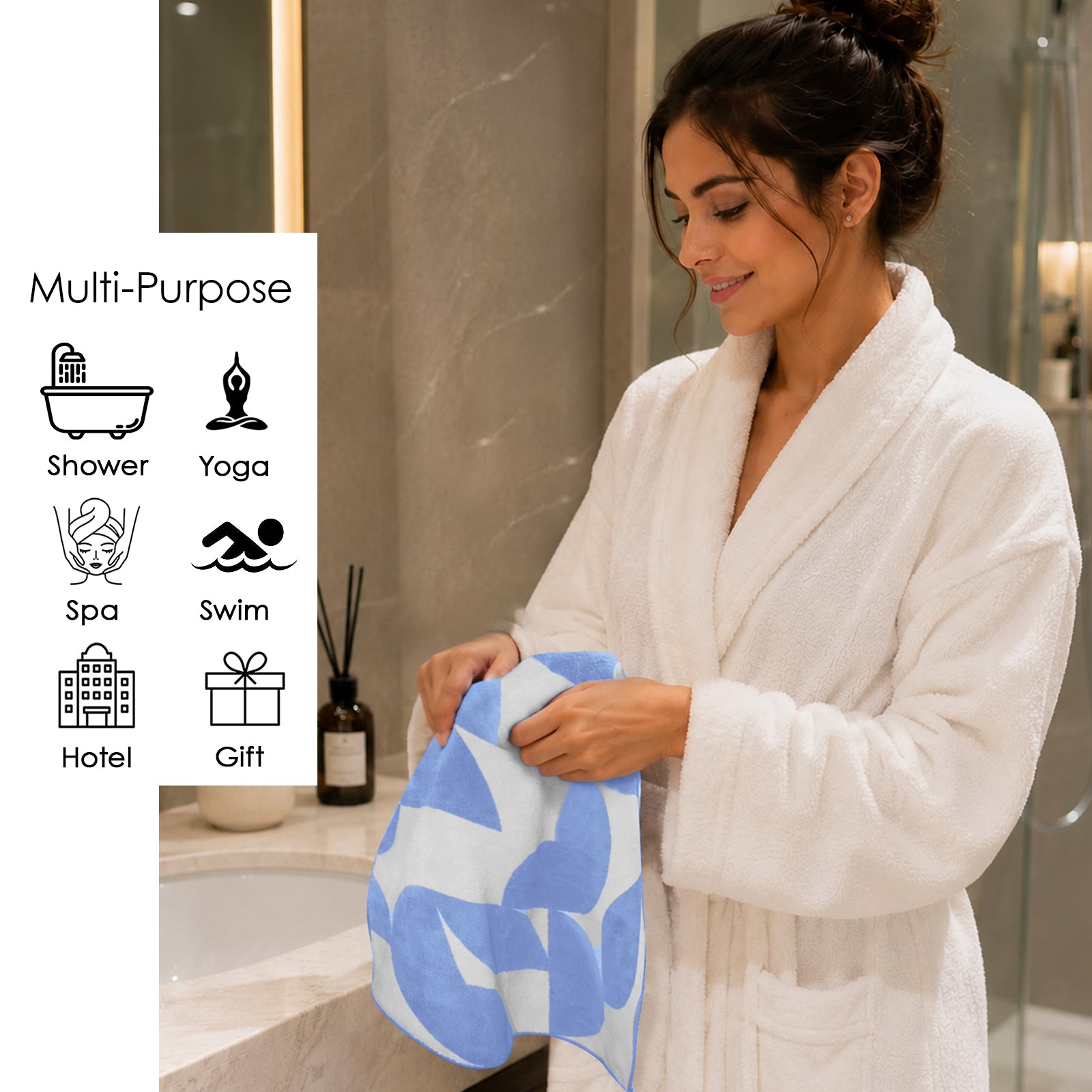 Dual Tone 480 GSM Reversible Microfiber Towel Set