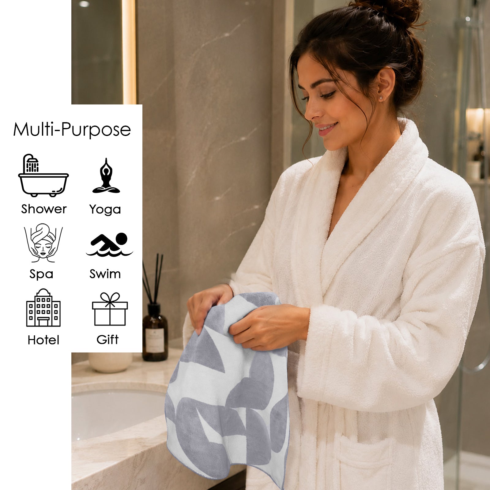 Dual Tone 480 GSM Reversible Microfiber Towel Set