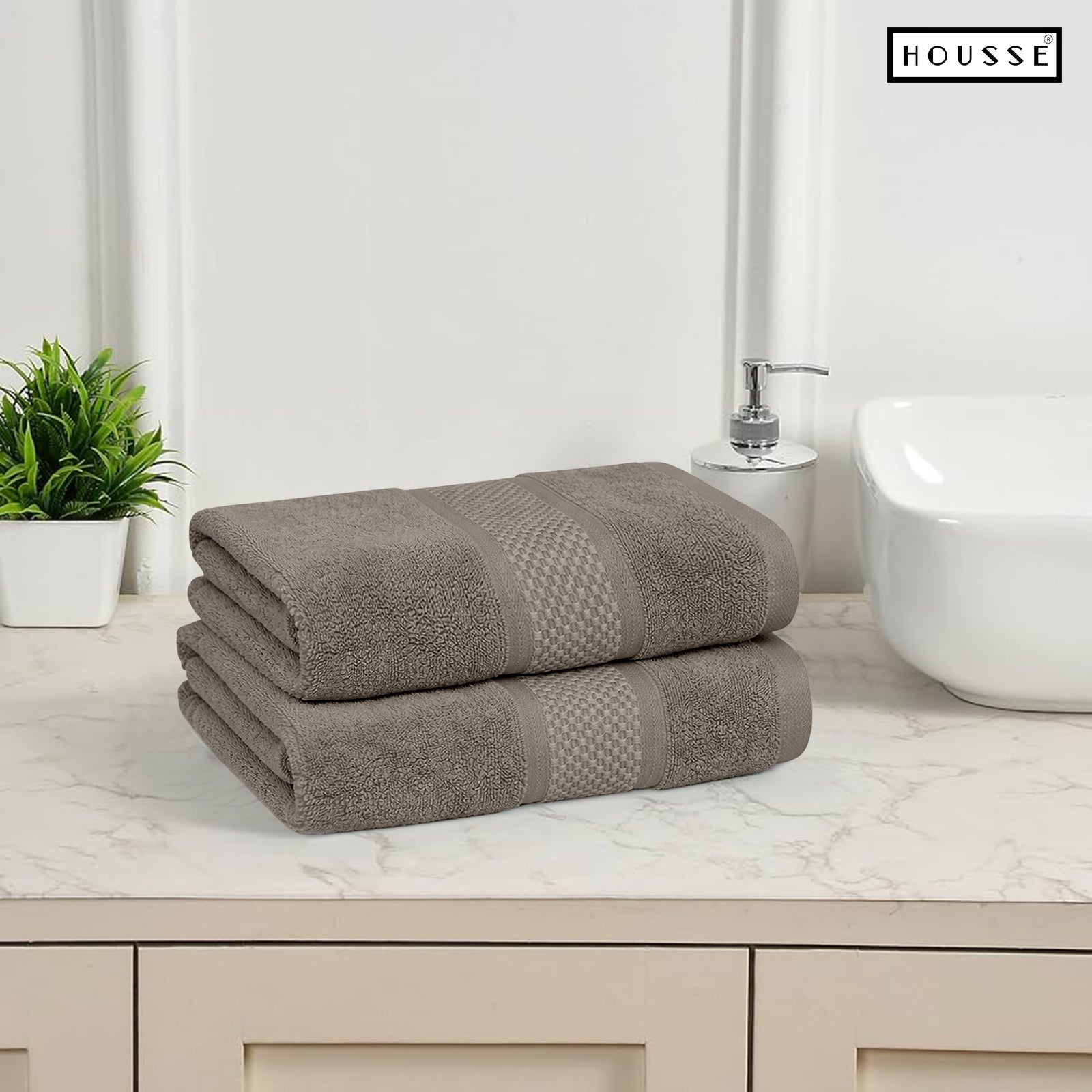 HOUSSE Nexora Cotton Towels | Quick Absorption & Faster Drying Towel | 600 GSM | Cotton Towel for Men/Women | Urban Comfort