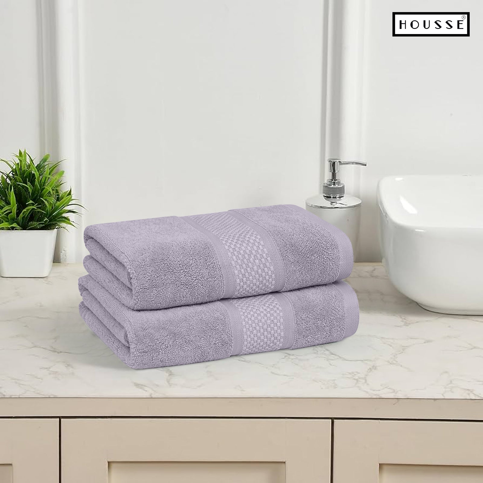 HOUSSE Nexora Cotton Towels | Quick Absorption & Faster Drying Towel | 600 GSM | Cotton Towel for Men/Women | Urban Comfort