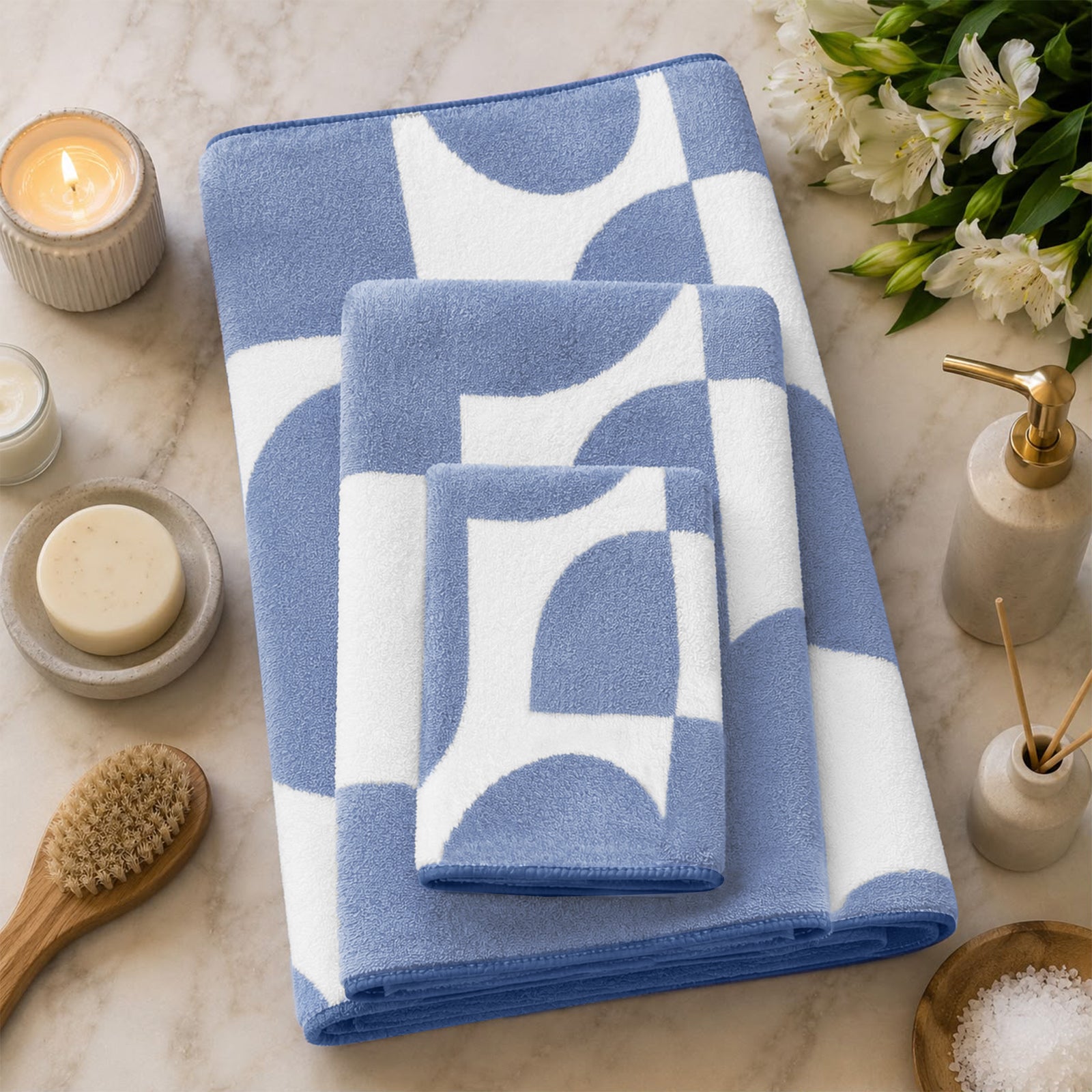Dual Tone 480 GSM Reversible Microfiber Towel Set