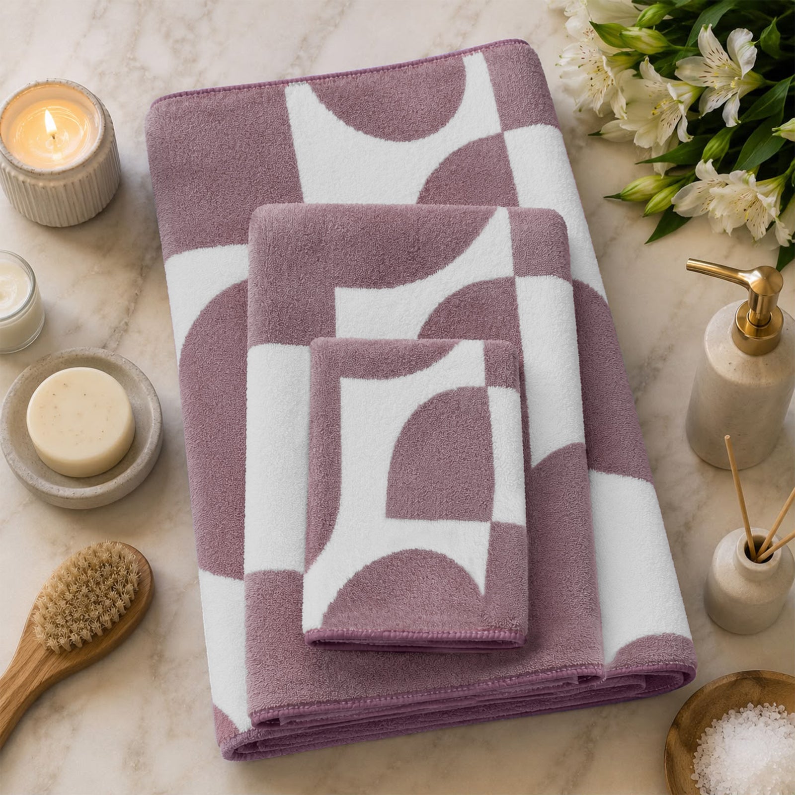 Dual Tone 480 GSM Reversible Microfiber Towel Set