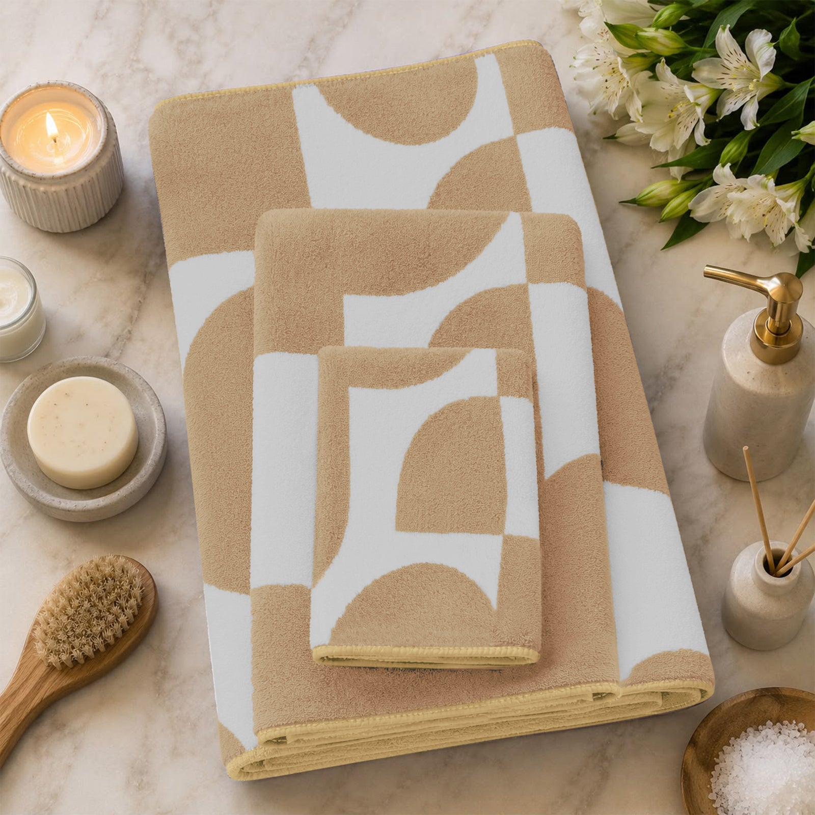Dual Tone 480 GSM Reversible Microfiber Towel Set
