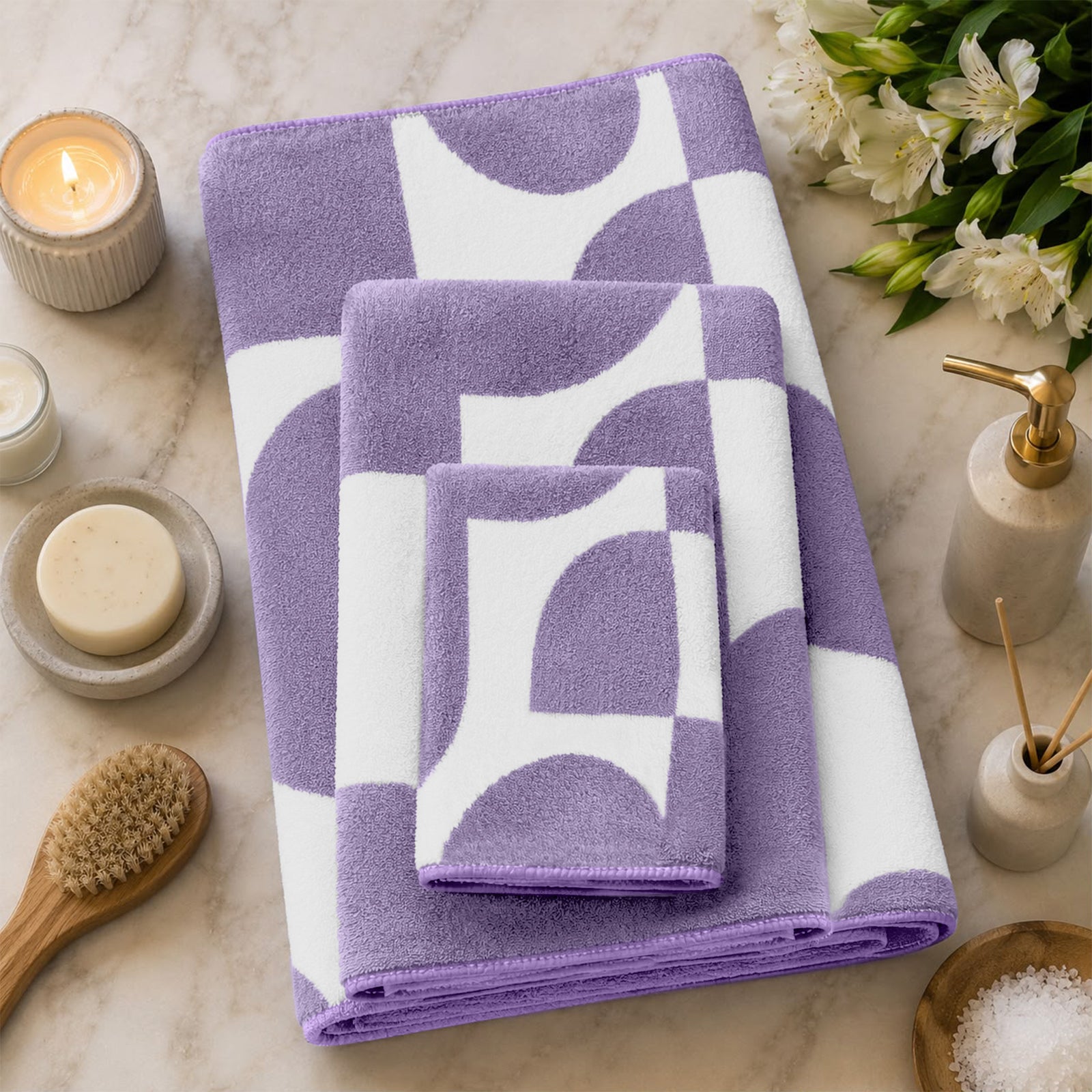 Dual Tone 480 GSM Reversible Microfiber Towel Set