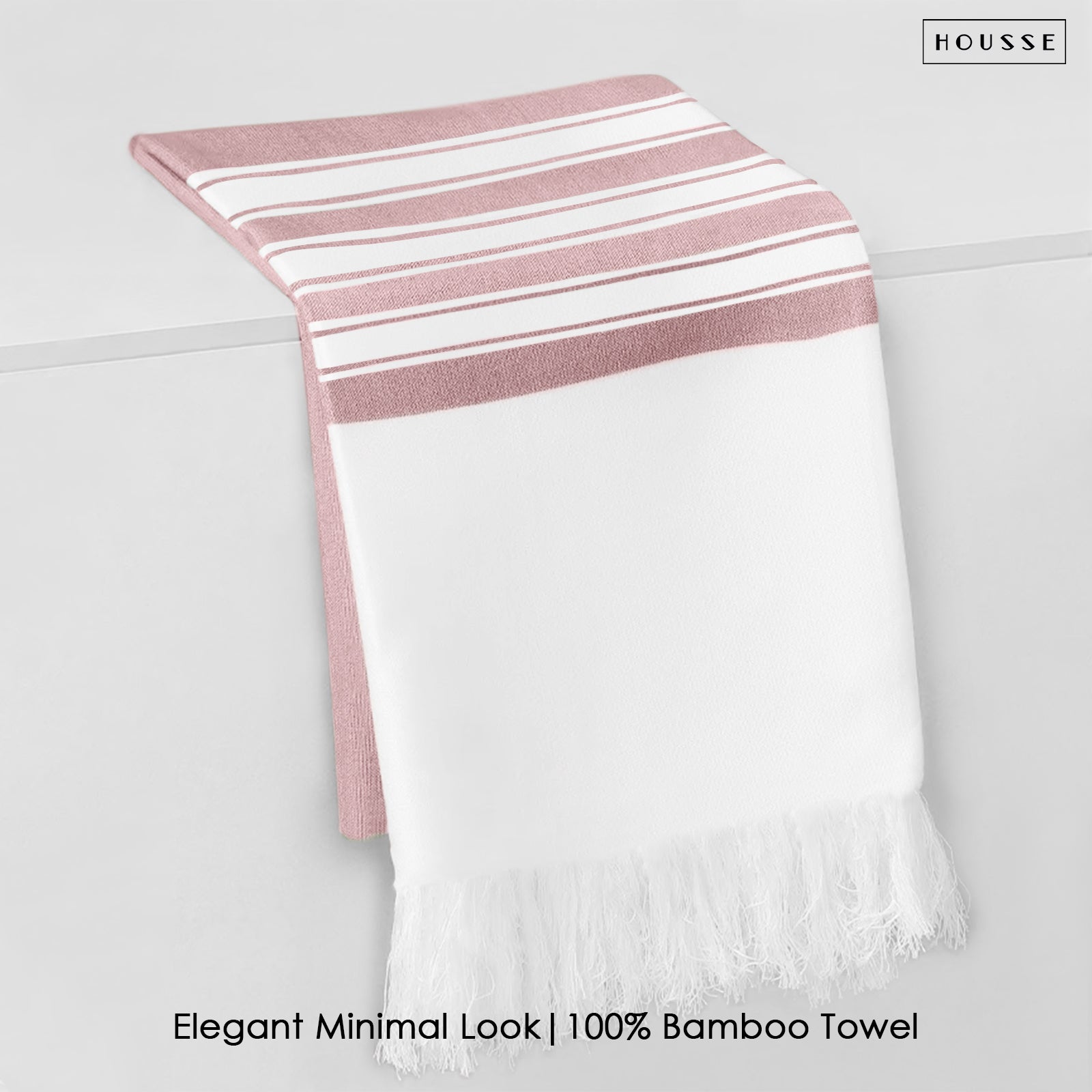 HOUSSE Bold Stripe 100% Bamboo Extra Large Bath Towel | Ultra Soft, Absorbent, Light Weight, & Quick Dry Towel for Bath, Travel, Gym, Beach, Pool, and Yoga | 80 X 160 cms