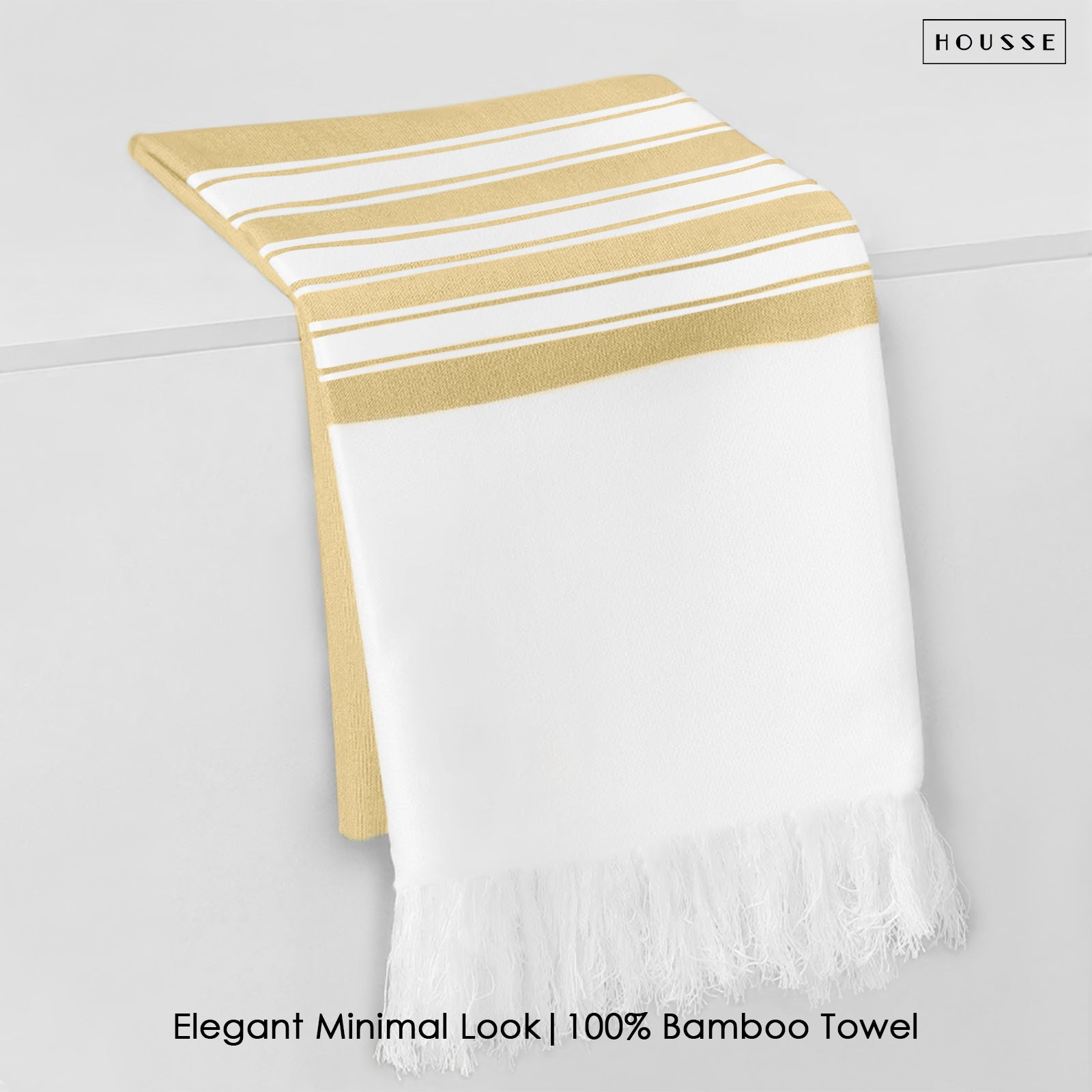 HOUSSE Bold Stripe 100% Bamboo Extra Large Bath Towel | Ultra Soft, Absorbent, Light Weight, & Quick Dry Towel for Bath, Travel, Gym, Beach, Pool, and Yoga | 80 X 160 cms