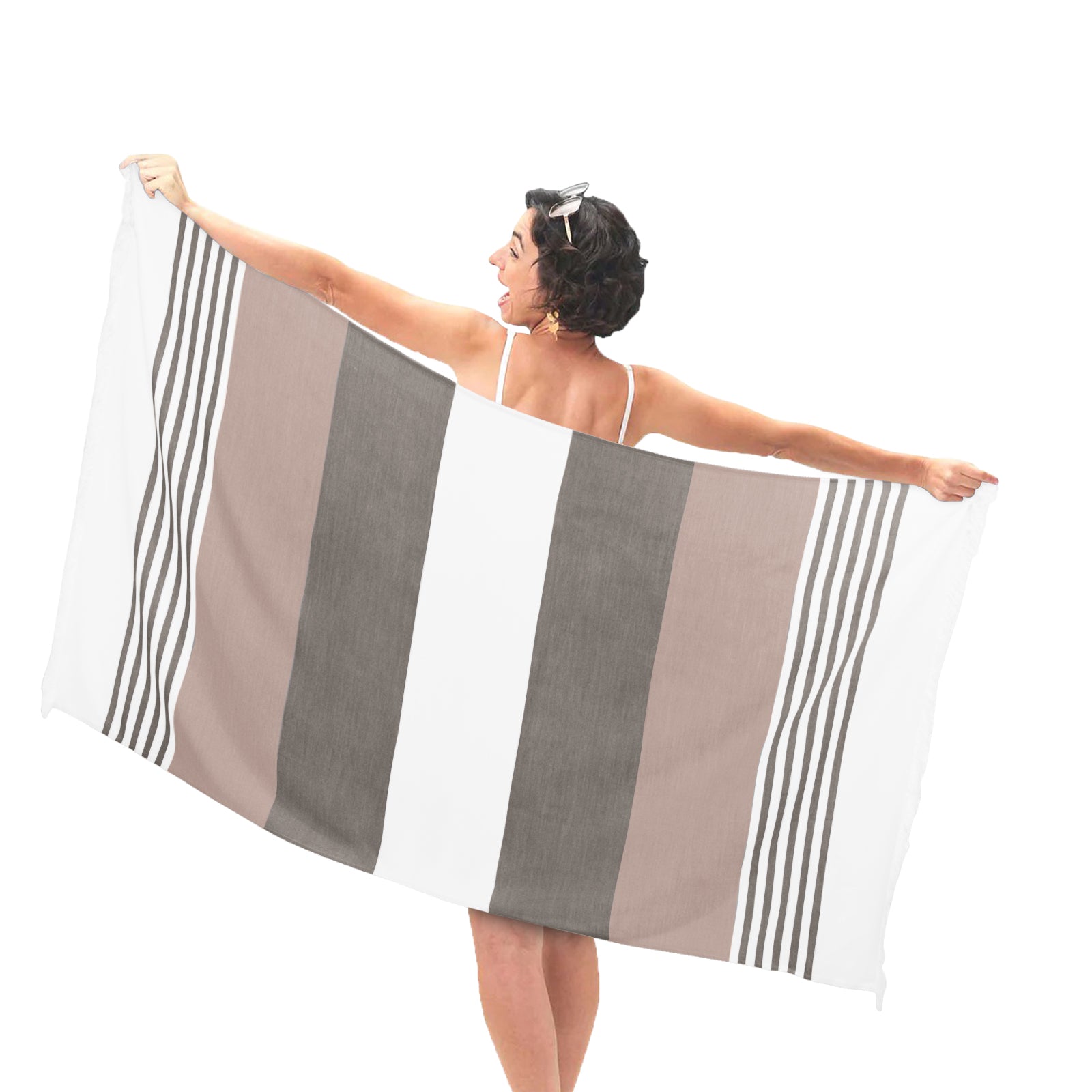 HOUSSE Bold Stripe 100% Bamboo Extra Large Bath Towel | Ultra Soft, Absorbent, Light Weight, & Quick Dry Towel for Bath, Travel, Gym, Beach, Pool, and Yoga | 80 X 160 cms