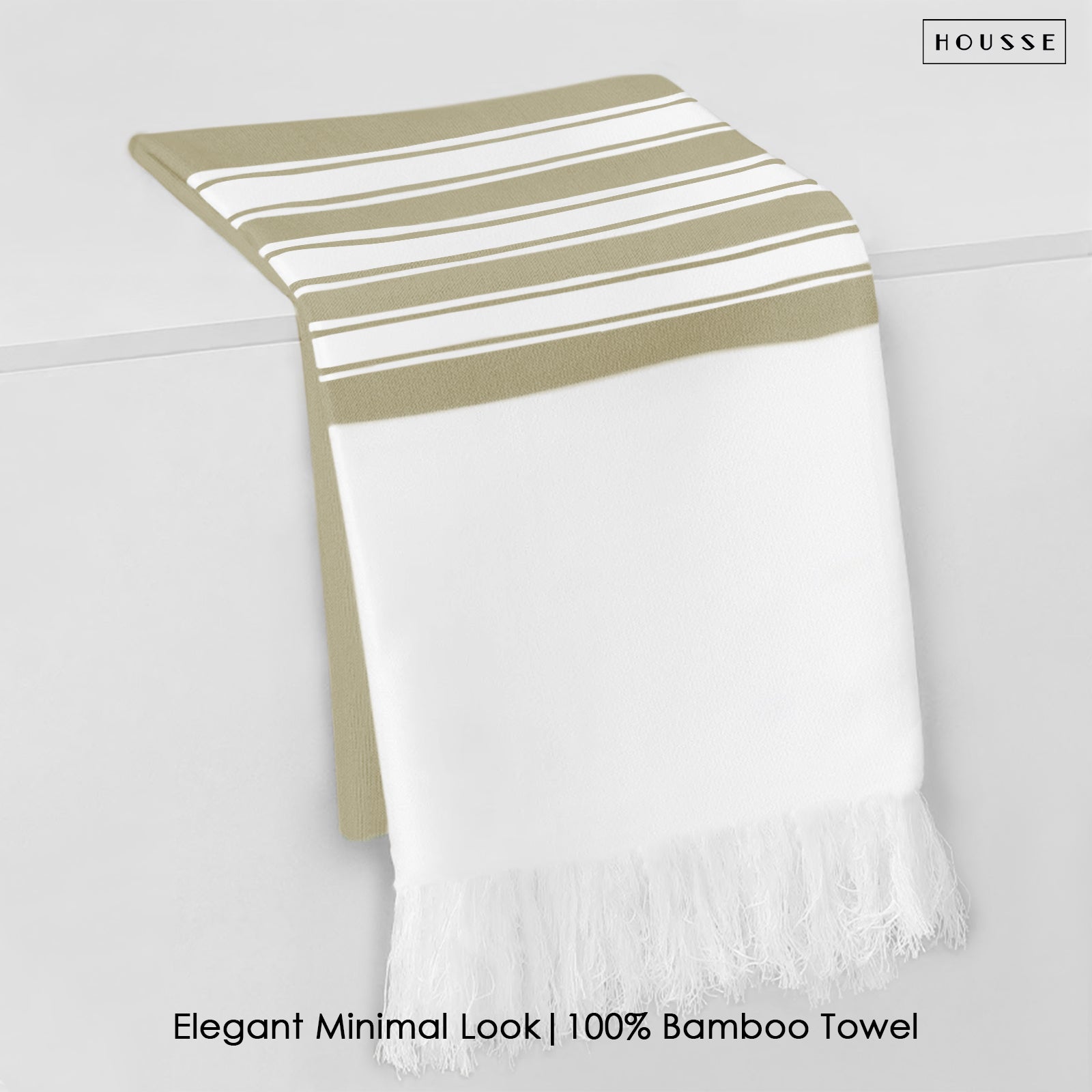 HOUSSE Bold Stripe 100% Bamboo Extra Large Bath Towel | Ultra Soft, Absorbent, Light Weight, & Quick Dry Towel for Bath, Travel, Gym, Beach, Pool, and Yoga | 80 X 160 cms