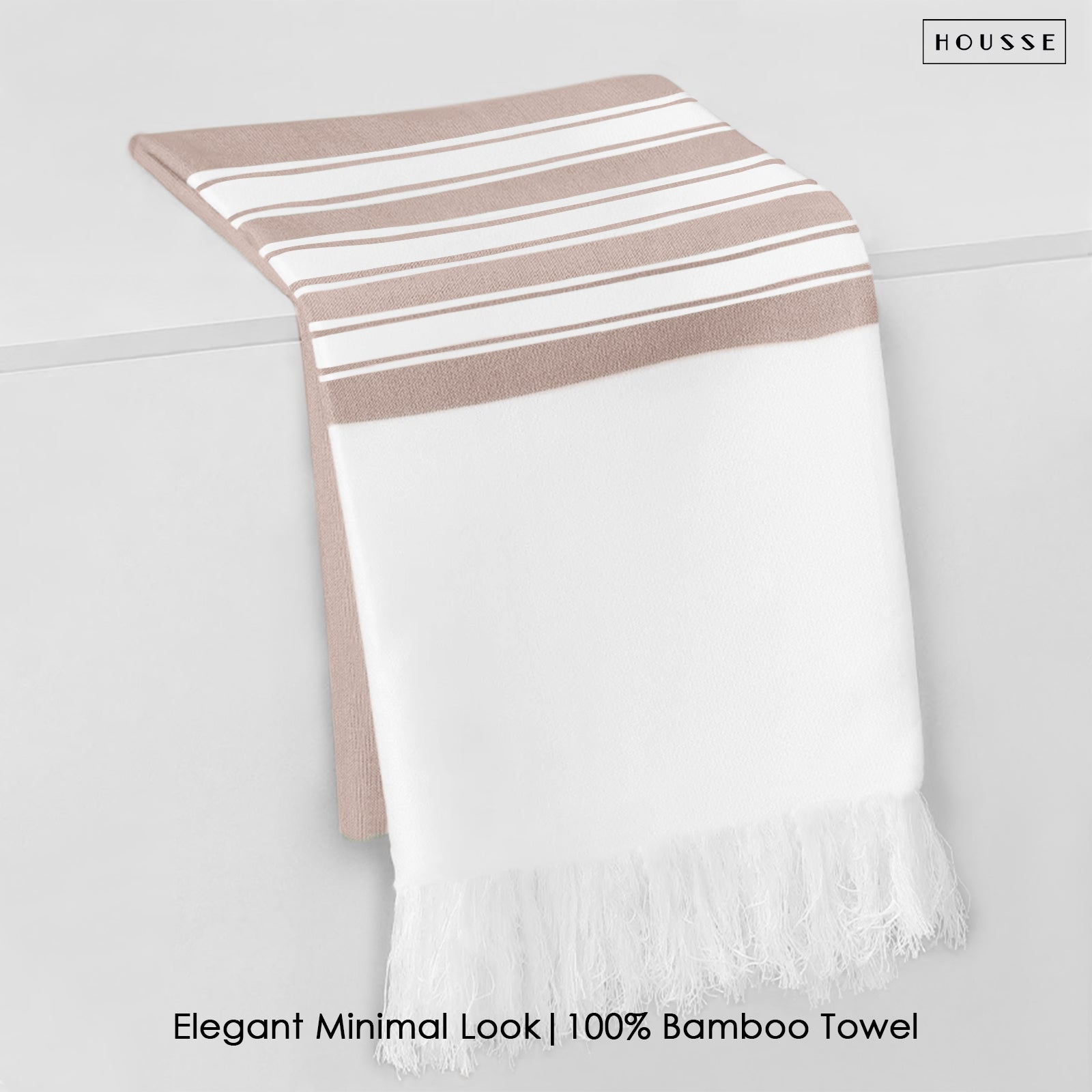 HOUSSE Bold Stripe 100% Bamboo Extra Large Bath Towel | Ultra Soft, Absorbent, Light Weight, & Quick Dry Towel for Bath, Travel, Gym, Beach, Pool, and Yoga | 80 X 160 cms