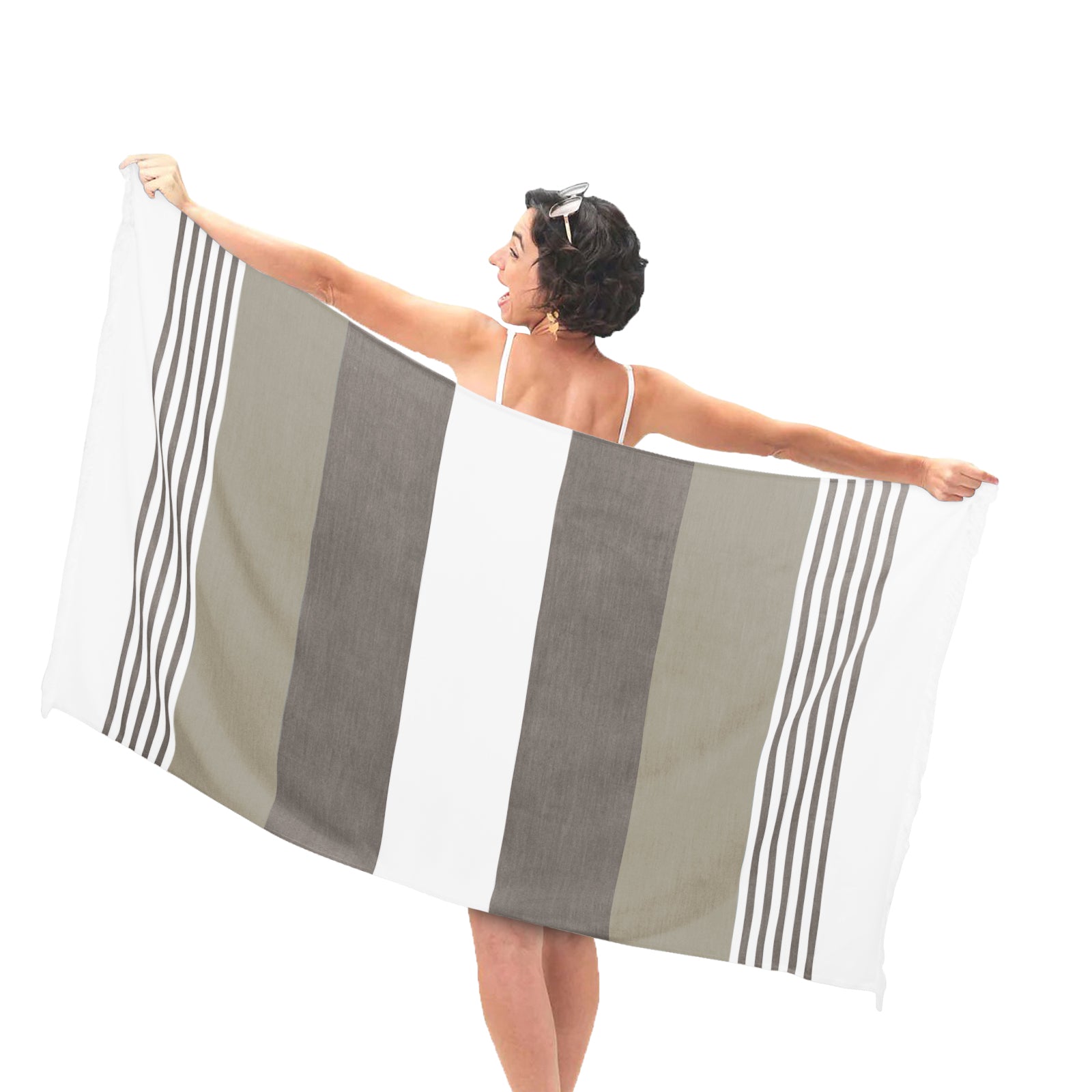 HOUSSE Bold Stripe 100% Bamboo Extra Large Bath Towel | Ultra Soft, Absorbent, Light Weight, & Quick Dry Towel for Bath, Travel, Gym, Beach, Pool, and Yoga | 80 X 160 cms
