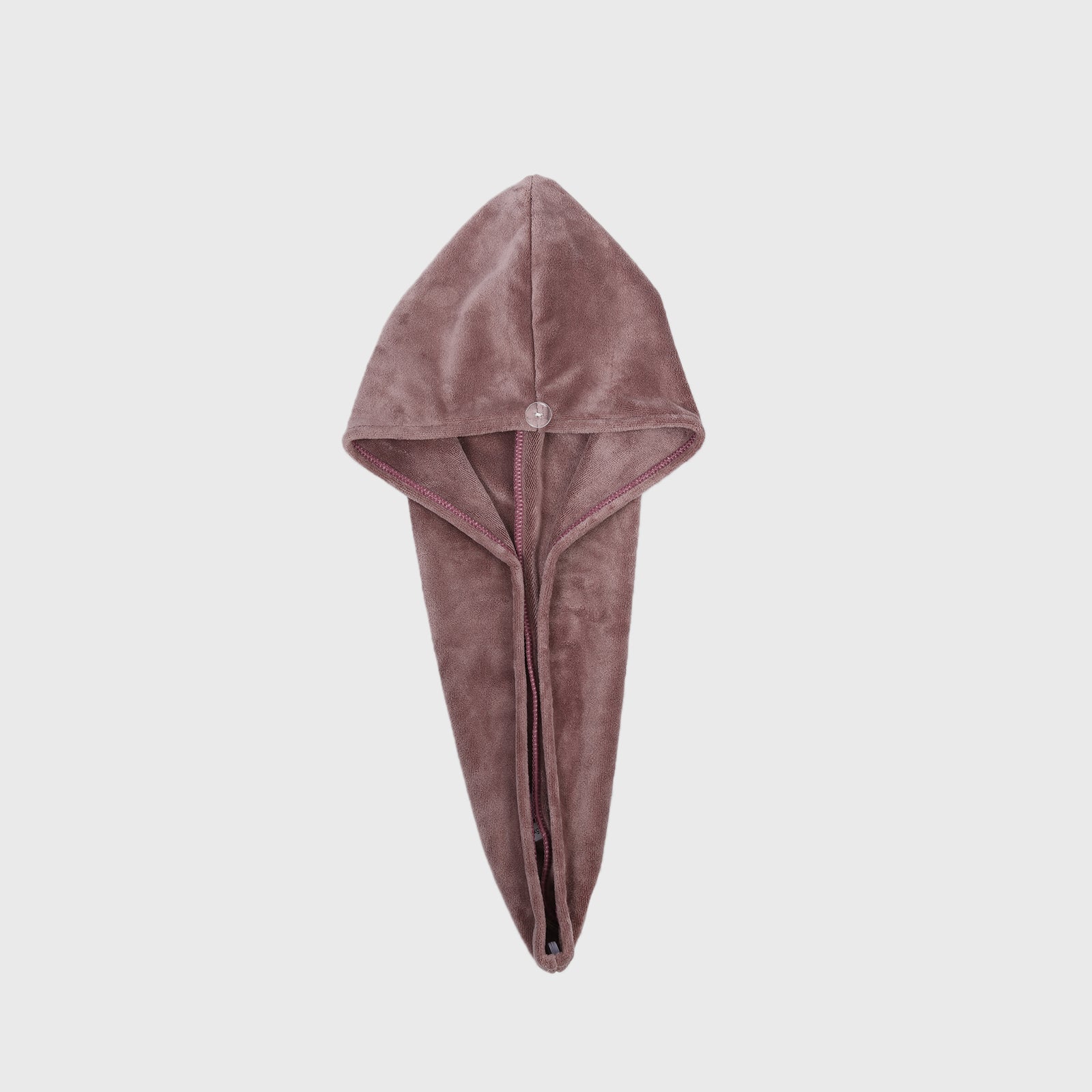 HOUSSE Microfibre Head Towels | 450 GSM High Absorbent Hair Wrap with Adjustable Buttons for Girls | Super Soft & Quick Dry Wrap Towel for Hairs | Pack of 1 | 25x65 cm (Red Plum)