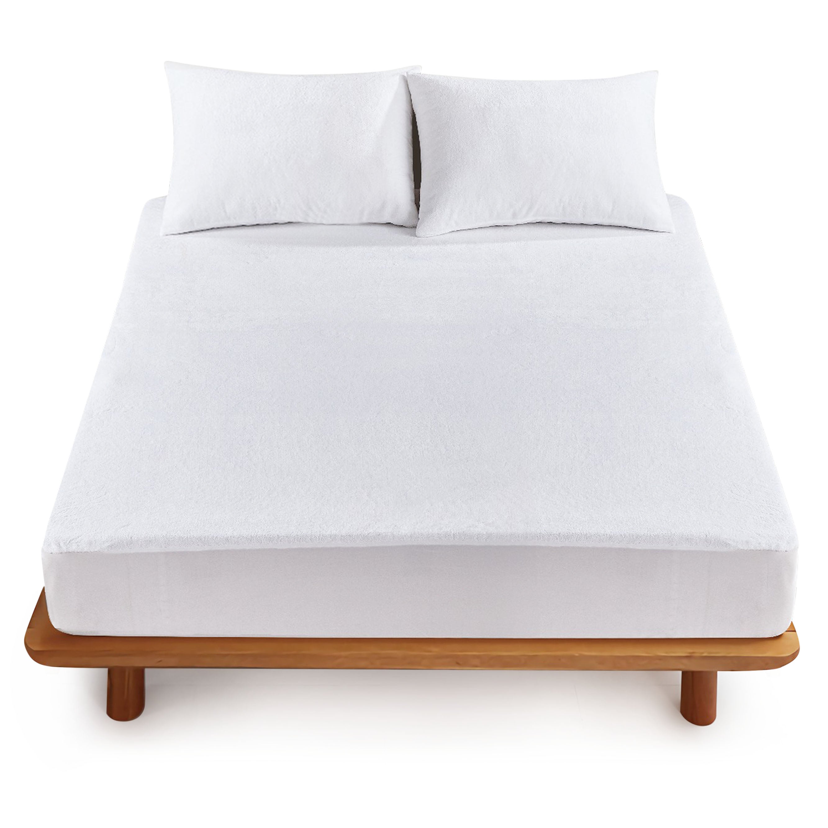 HOUSSE Water Proof Terry Cotton Feel Mattress Protector | Ultra Soft Breathable & Hypoallergenic Fitted Bed |
