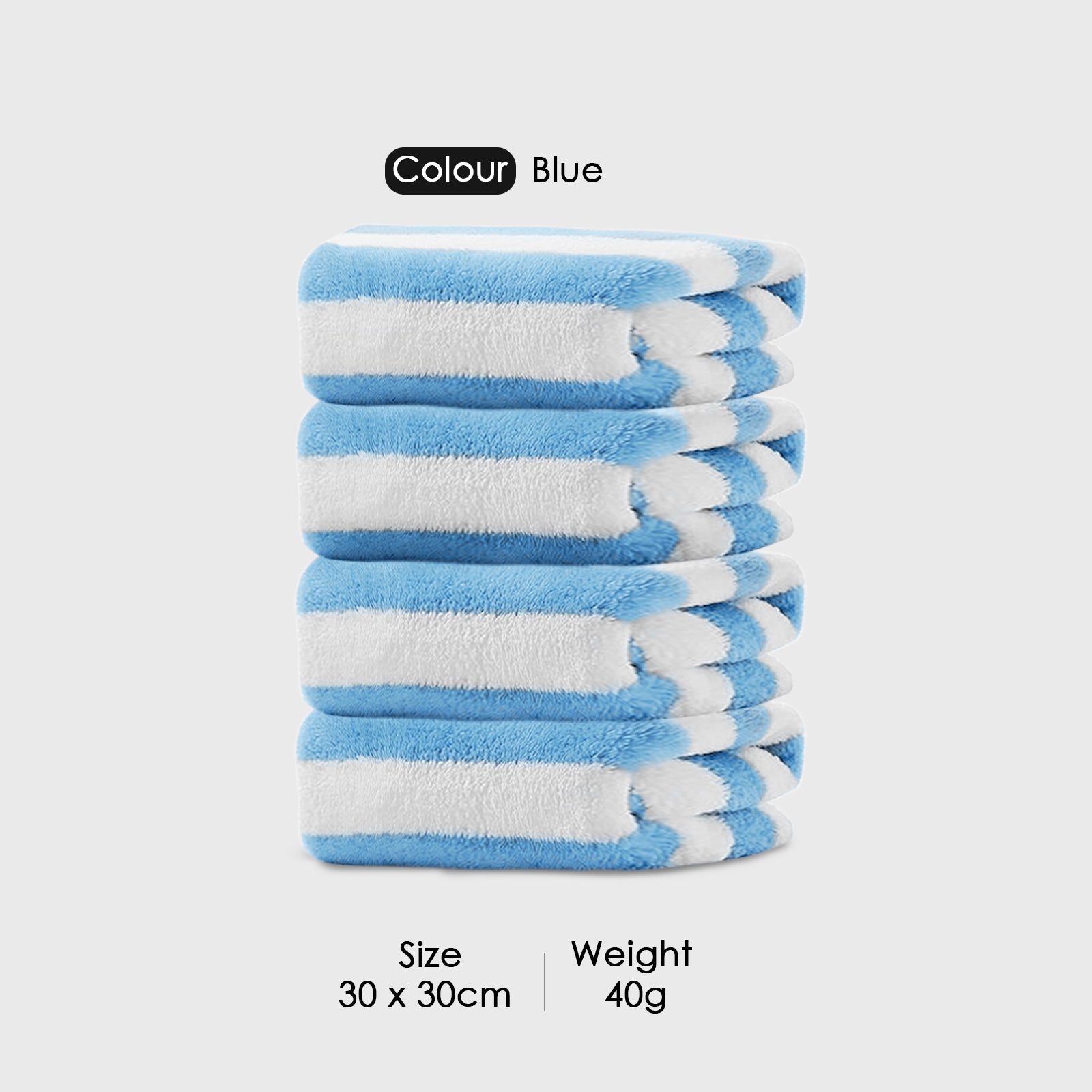 HOUSSE Microfiber Blaze Face Towel for Women & Men | Quick Dry | Ultra Absorbent |Perfect for Bathroom |Sports | Travel | Ideal for Workout | Spa| Beach | Fitness | 360 GSM (Blue, 30x30)