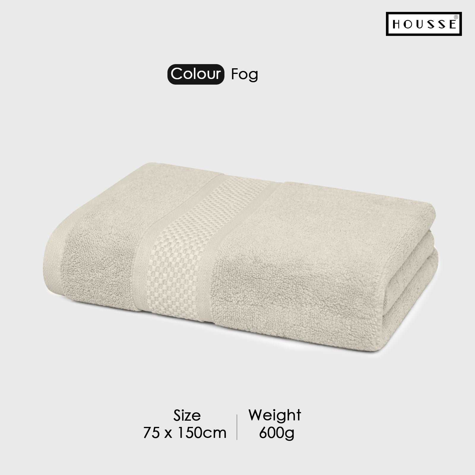 HOUSSE Nexora Cotton Towels | Quick Absorption & Faster Drying Towel | 600 GSM | Cotton Towel for Men/Women | Urban Comfort