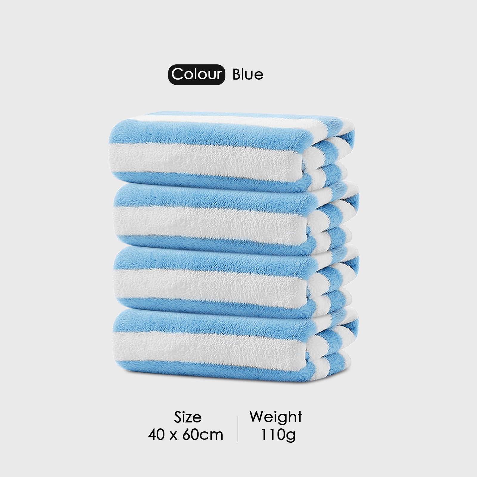 HOUSSE Microfiber Blaze Hand Towel for Women & Men | Quick Dry | Ultra Absorbent |Perfect for Bathroom |Sports | Travel | Ideal for Workout | Spa| Beach | Fitness | 360 GSM (Grey, 40x60)