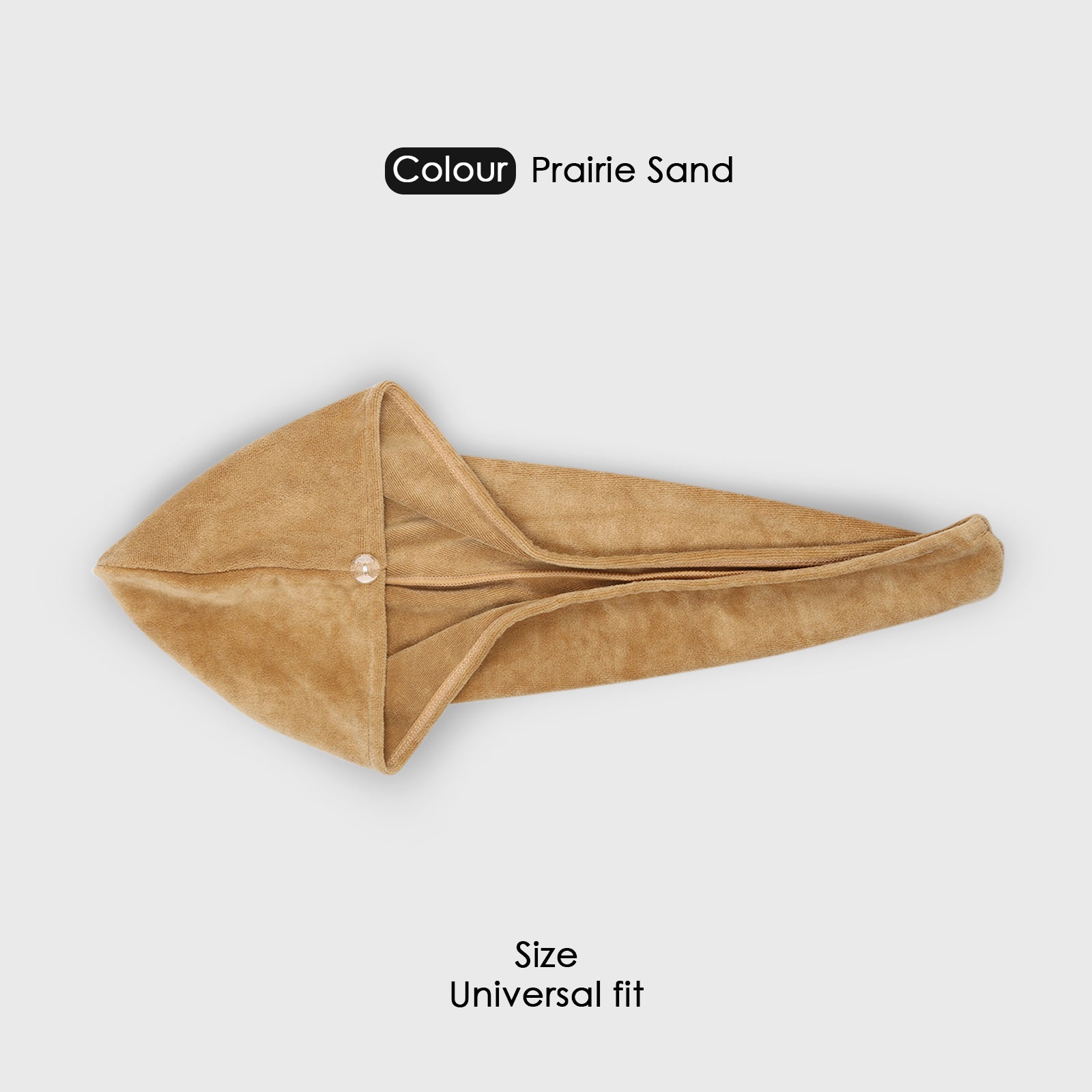 HOUSSE Microfibre Head Towels | 400 GSM High Absorbent Hair Wrap with Adjustable Buttons for Girls | Super Soft & Quick Dry Wrap Towel for Hairs | Set of 2 | 25x65 cm (Desert Sand & Rose Taupe)