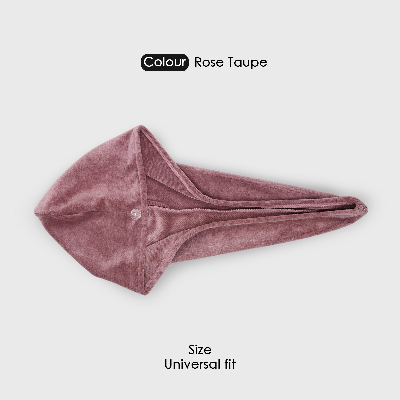 HOUSSE Microfibre Head Towels | 400 GSM High Absorbent Hair Wrap with Adjustable Buttons for Girls | Super Soft & Quick Dry Wrap Towel for Hairs | Set of 2 | 25x65 cm (Desert Sand & Rose Taupe)