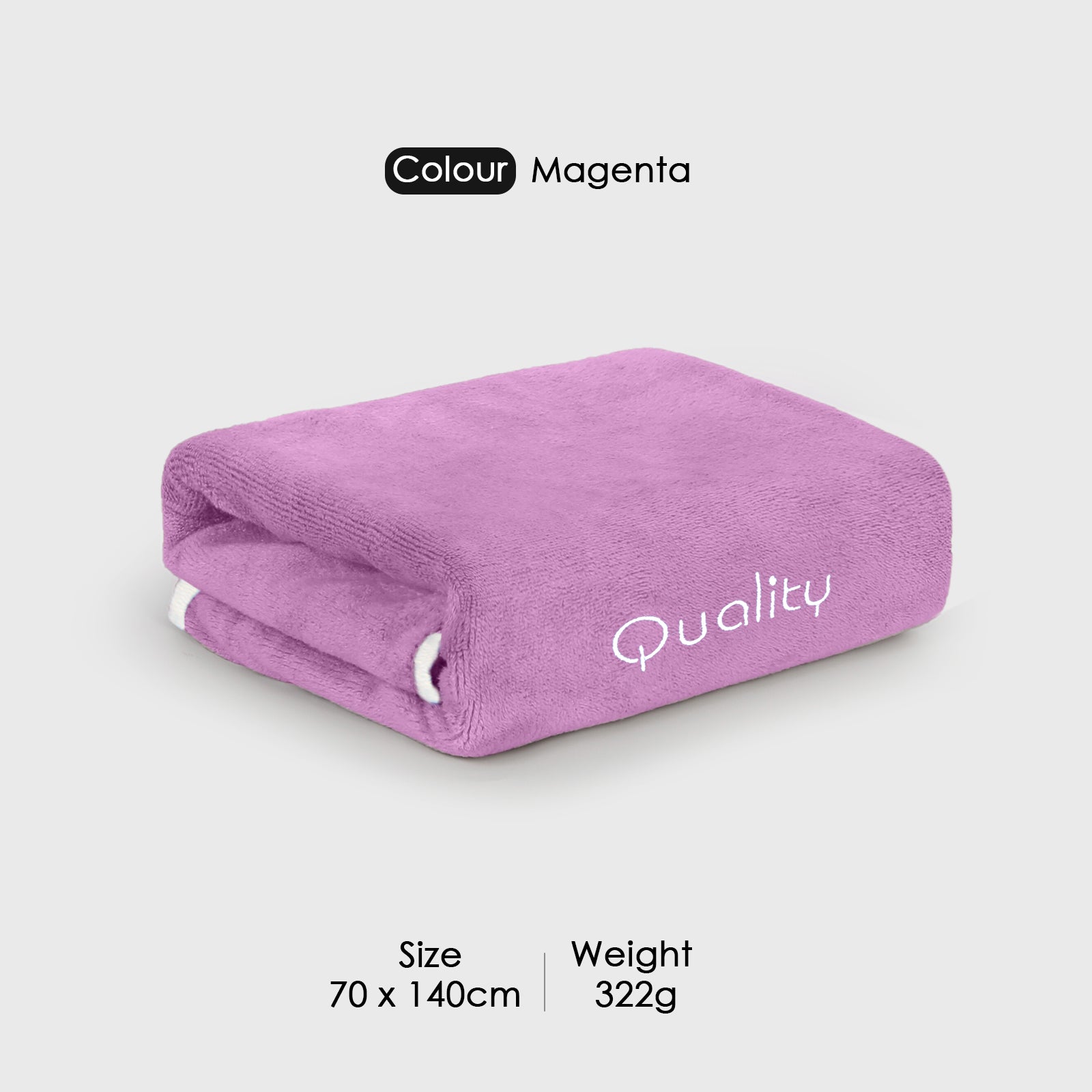 HOUSSE Premium Soft Microfiber Embroidery Bath Towel for Men, Women & Kids, 70x140cm Absorbent Quick-Drying Sweat Towel, 350 GSM Ideal for Gym, Beach, Outdoor