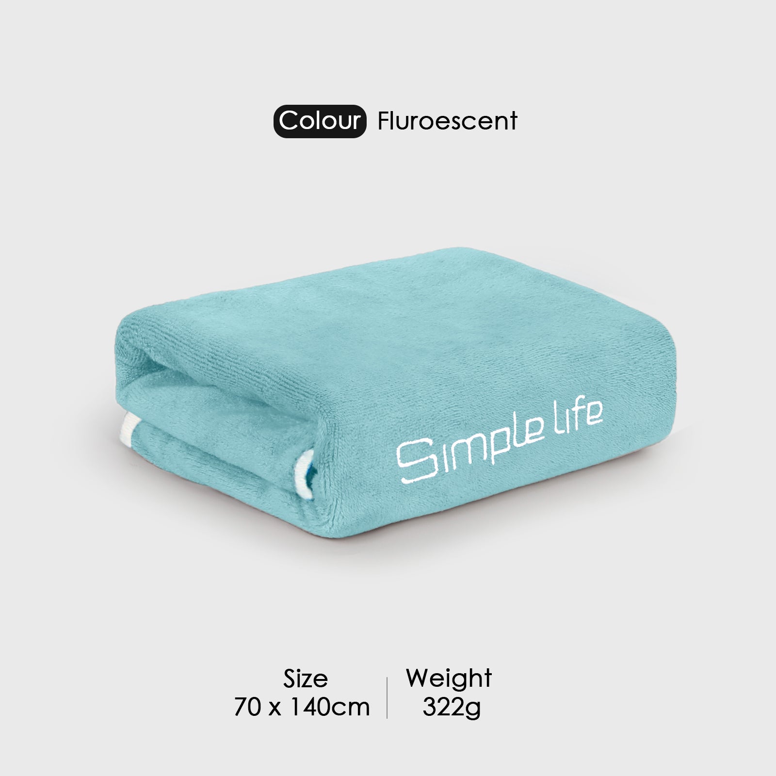 HOUSSE Premium Soft Microfiber Embroidery Bath Towel for Men, Women & Kids, 70x140cm Absorbent Quick-Drying Sweat Towel, 350 GSM Ideal for Gym, Beach, Outdoor