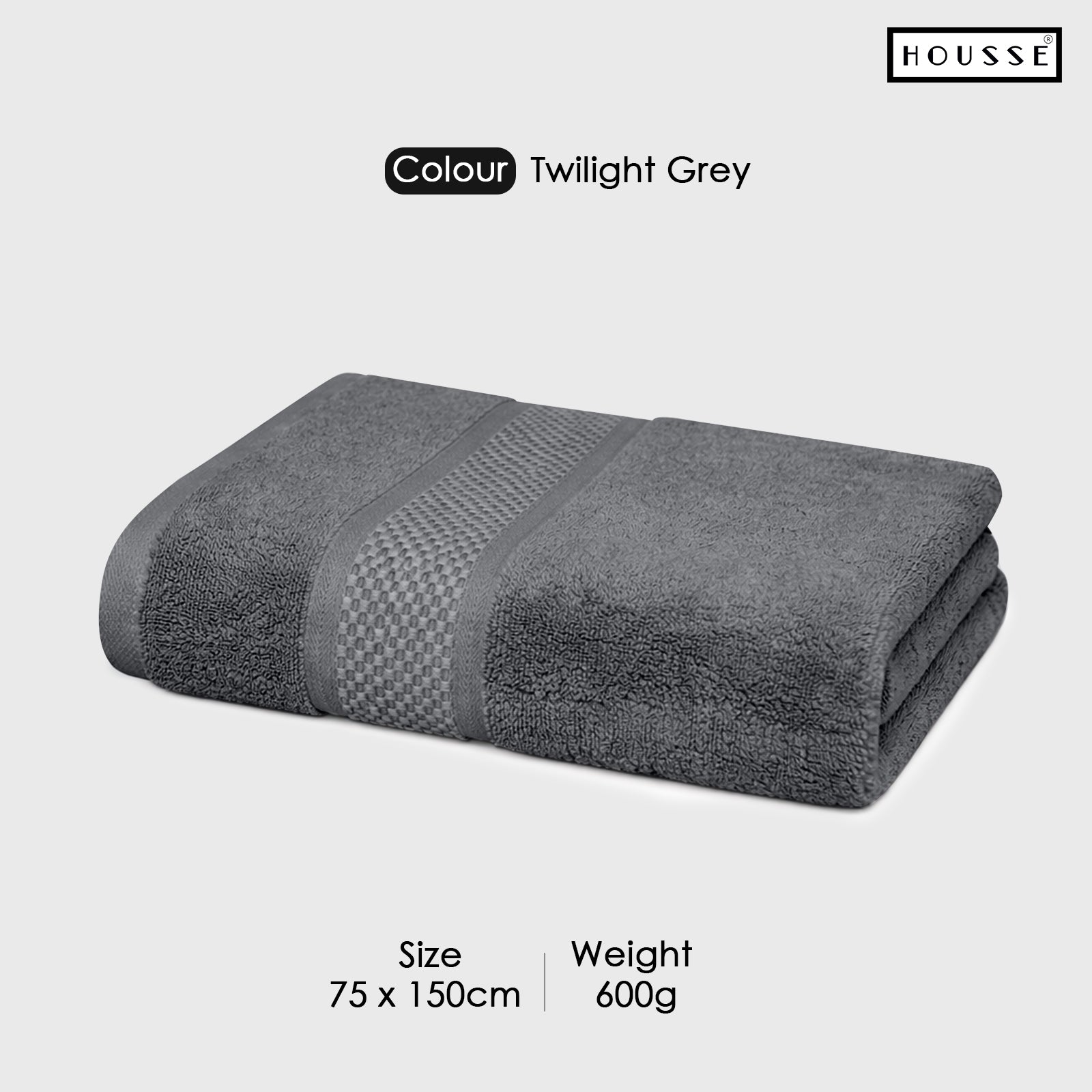 HOUSSE Nexora Cotton Towels | Quick Absorption & Faster Drying Towel | 600 GSM | Cotton Towel for Men/Women | Urban Comfort