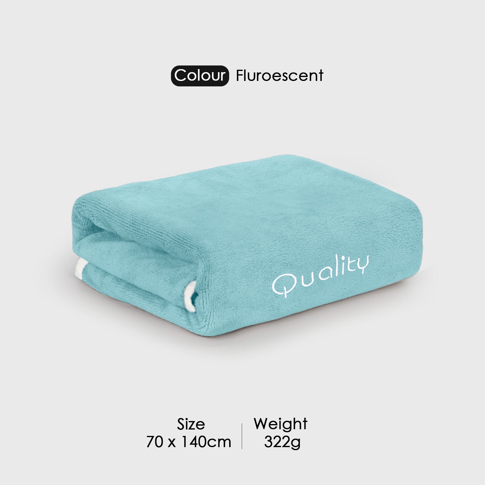 HOUSSE Premium Soft Microfiber Embroidery Bath Towel for Men, Women & Kids, 70x140cm Absorbent Quick-Drying Sweat Towel, 350 GSM Ideal for Gym, Beach, Outdoor