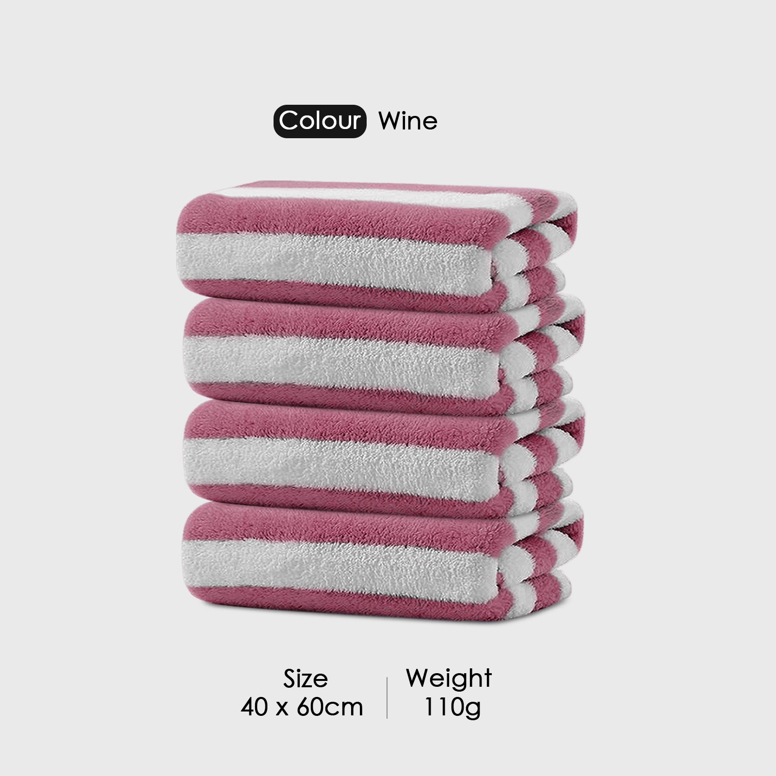 HOUSSE Microfiber Blaze Hand Towel for Women & Men | Quick Dry | Ultra Absorbent |Perfect for Bathroom |Sports | Travel | Ideal for Workout | Spa| Beach | Fitness | 360 GSM (Grey, 40x60)