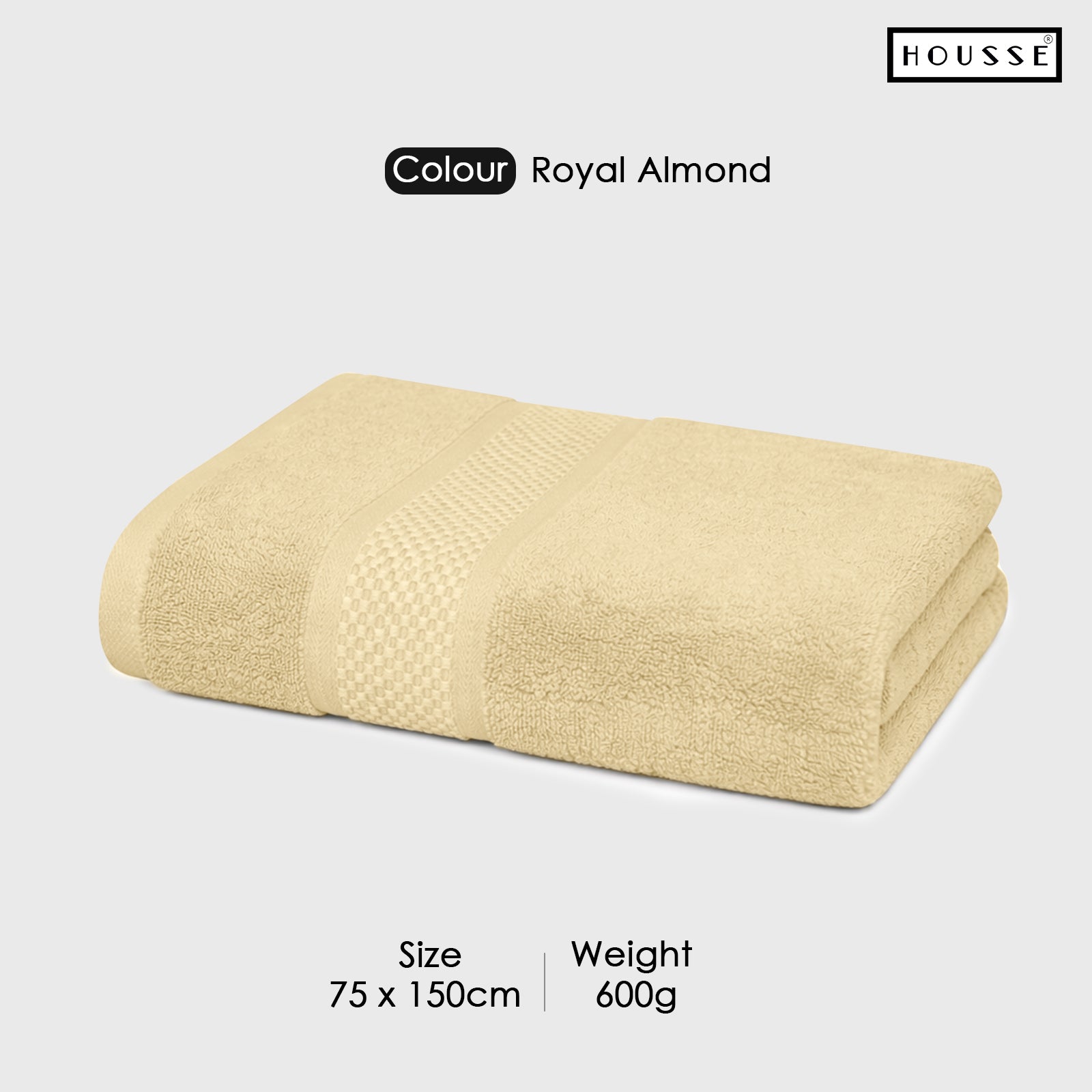 HOUSSE Nexora Cotton Towels | Quick Absorption & Faster Drying Towel | 600 GSM | Cotton Towel for Men/Women | Urban Comfort