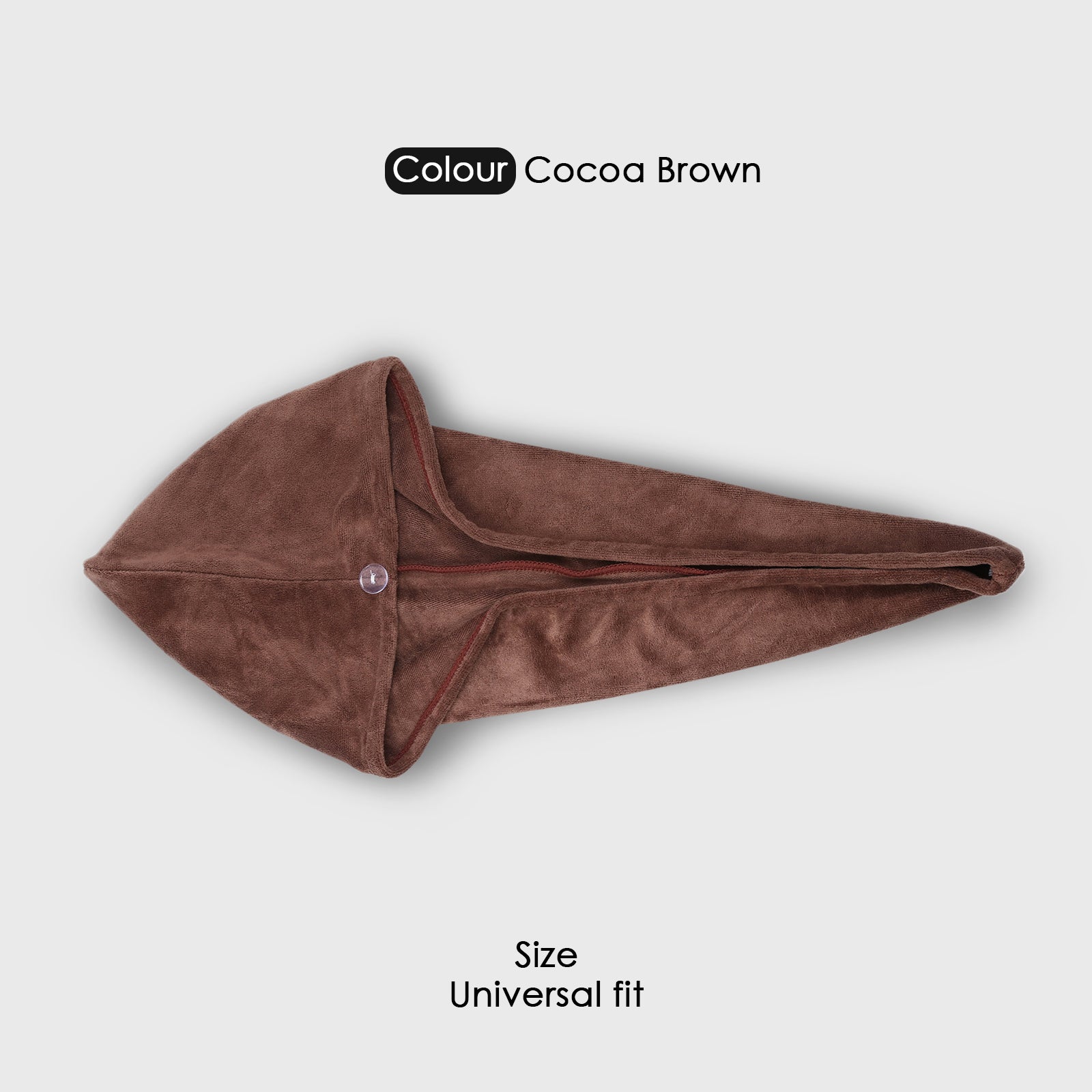 HOUSSE Microfibre Head Towels | 450 GSM High Absorbent Hair Wrap with Adjustable Buttons for Girls | Super Soft & Quick Dry Wrap Towel for Hairs | Pack of 1 | 25x65 cm (Red Plum)