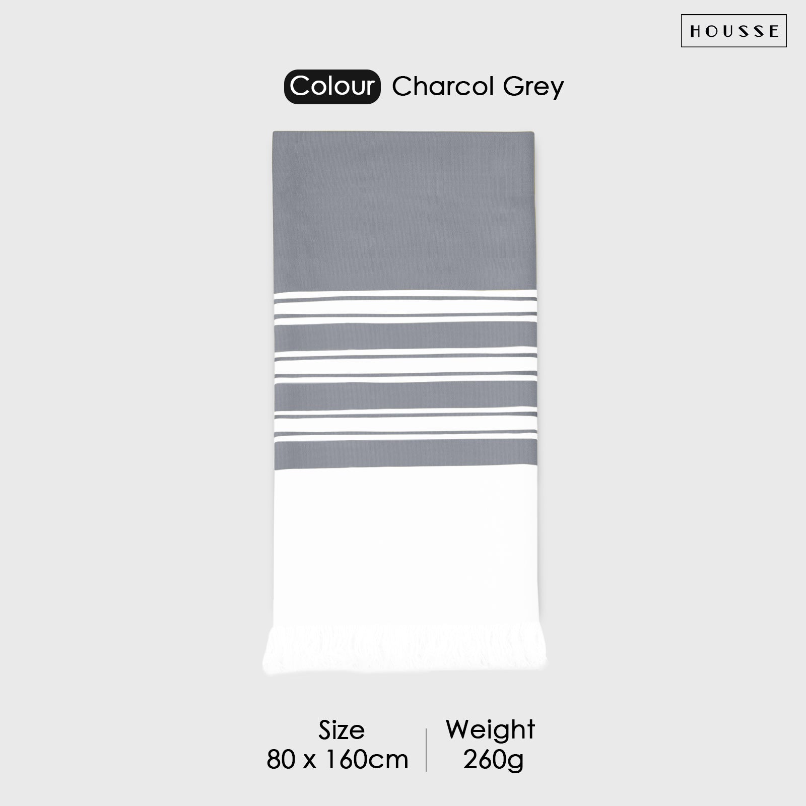 HOUSSE Bold Stripe 100% Bamboo Extra Large Bath Towel | Ultra Soft, Absorbent, Light Weight, & Quick Dry Towel for Bath, Travel, Gym, Beach, Pool, and Yoga | 80 X 160 cms