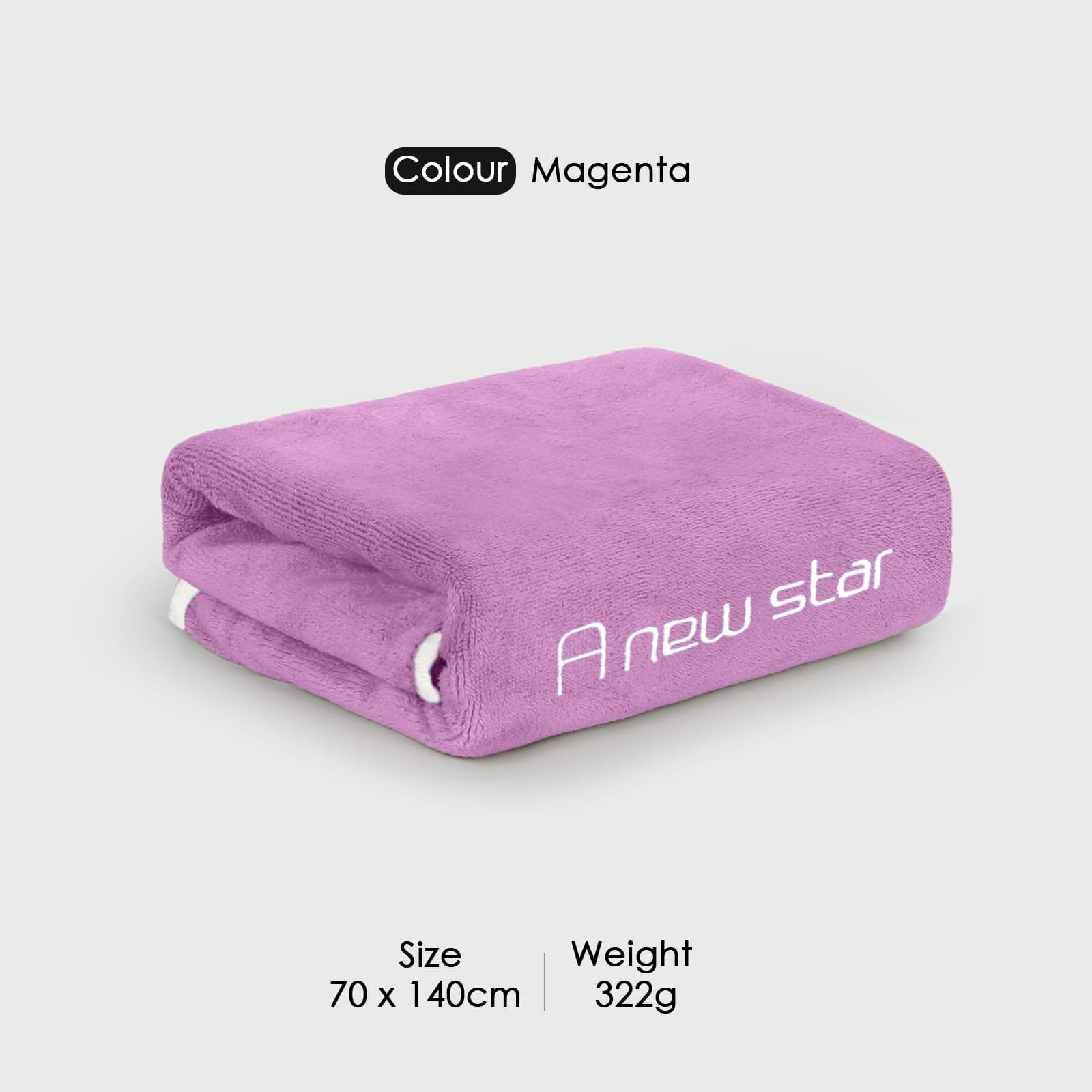 HOUSSE Premium Soft Microfiber Embroidery Bath Towel for Men, Women & Kids, 70x140cm Absorbent Quick-Drying Sweat Towel, 350 GSM Ideal for Gym, Beach, Outdoor