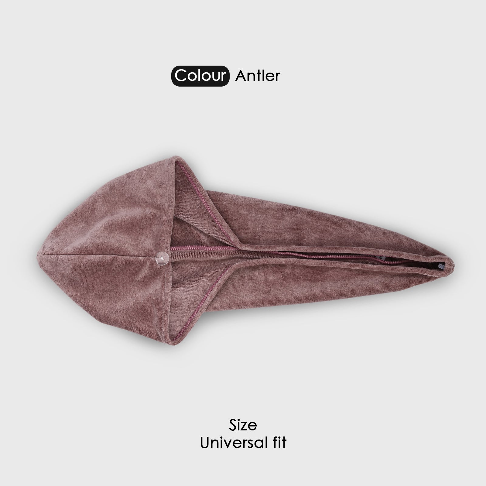 HOUSSE Microfibre Head Towels | 450 GSM High Absorbent Hair Wrap with Adjustable Buttons for Girls | Super Soft & Quick Dry Wrap Towel for Hairs | Pack of 1 | 25x65 cm (Red Plum)