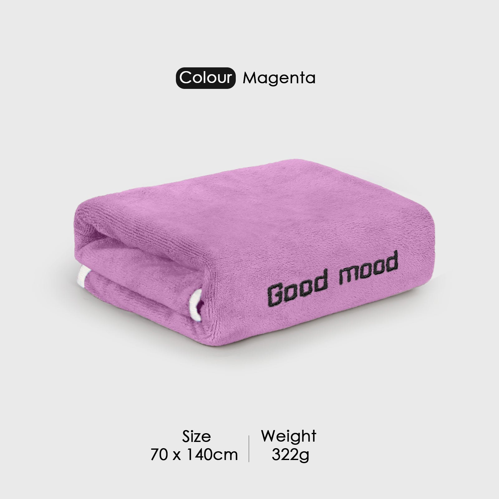 HOUSSE Premium Soft Microfiber Embroidery Bath Towel for Men, Women & Kids, 70x140cm Absorbent Quick-Drying Sweat Towel, 350 GSM Ideal for Gym, Beach, Outdoor