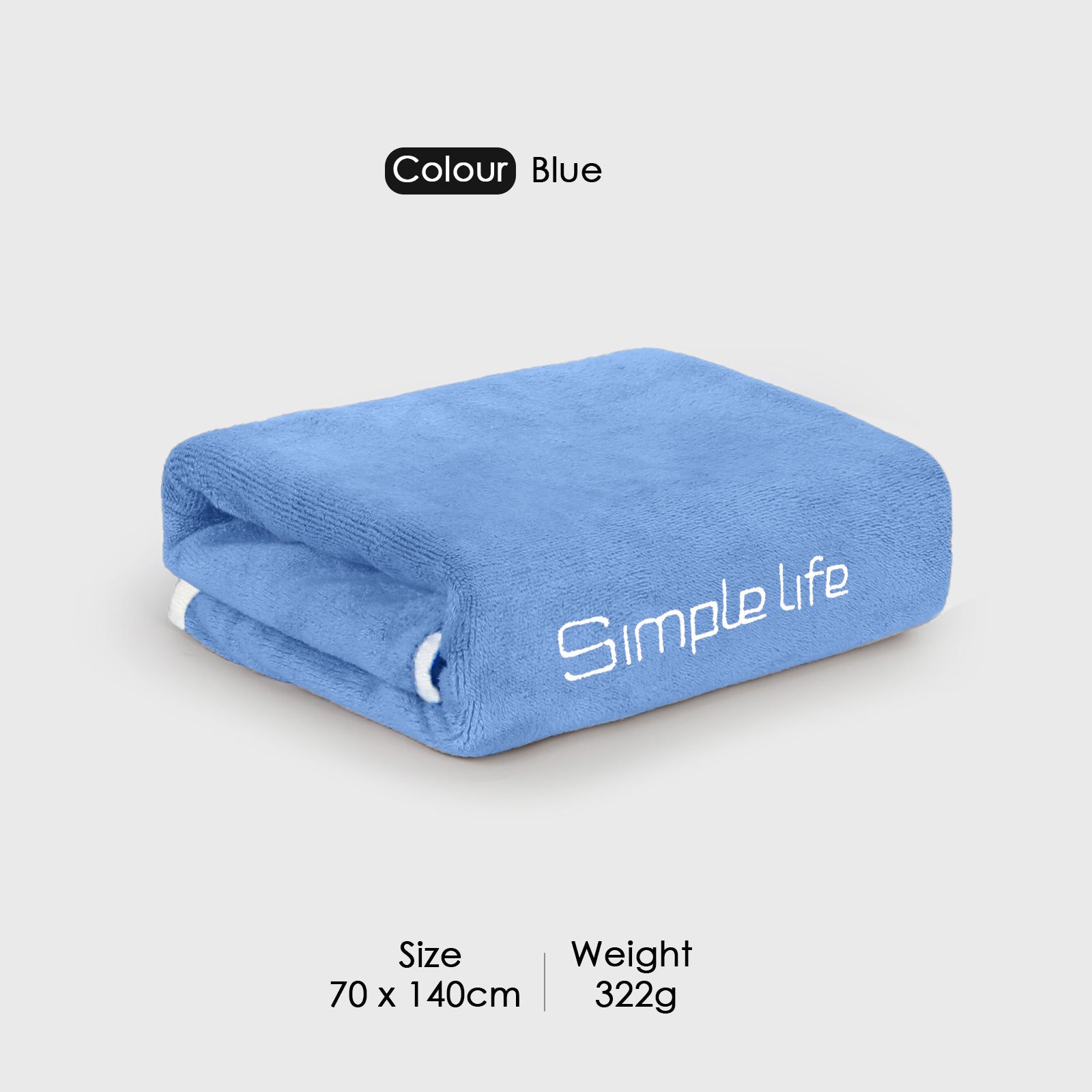 HOUSSE Premium Soft Microfiber Embroidery Bath Towel for Men, Women & Kids, 70x140cm Absorbent Quick-Drying Sweat Towel, 350 GSM Ideal for Gym, Beach, Outdoor