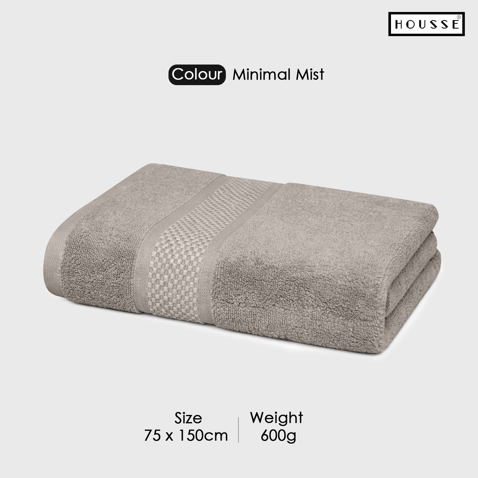 HOUSSE Nexora Cotton Towels | Quick Absorption & Faster Drying Towel | 600 GSM | Cotton Towel for Men/Women | Urban Comfort