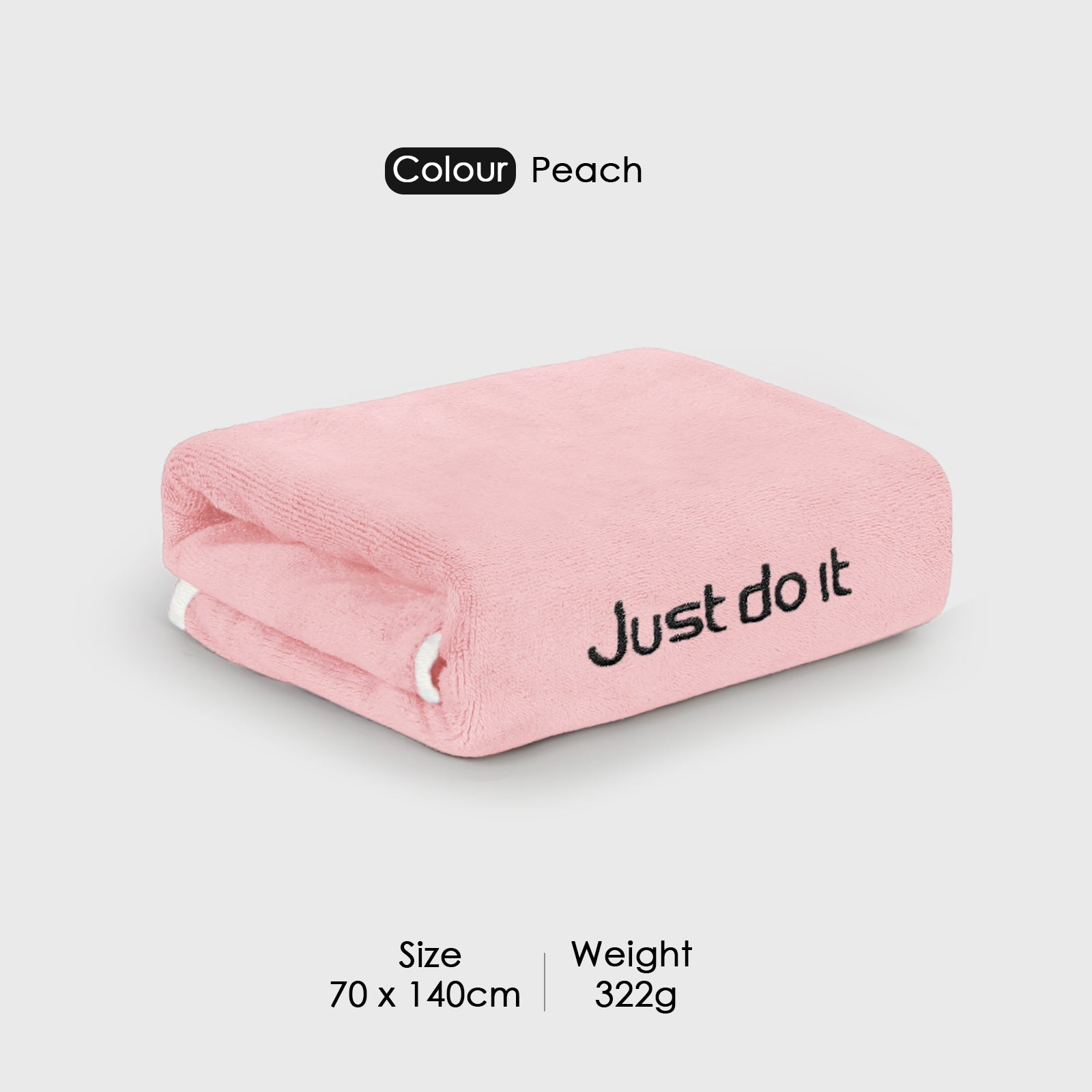 HOUSSE Premium Soft Microfiber Embroidery Bath Towel for Men, Women & Kids, 70x140cm Absorbent Quick-Drying Sweat Towel, 350 GSM Ideal for Gym, Beach, Outdoor