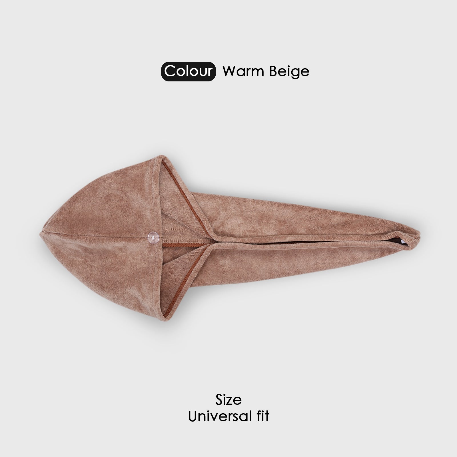 HOUSSE Microfibre Head Towels | 400 GSM High Absorbent Hair Wrap with Adjustable Buttons for Girls | Super Soft & Quick Dry Wrap Towel for Hairs | Set of 2 | 25x65 cm (Desert Sand & Rose Taupe)