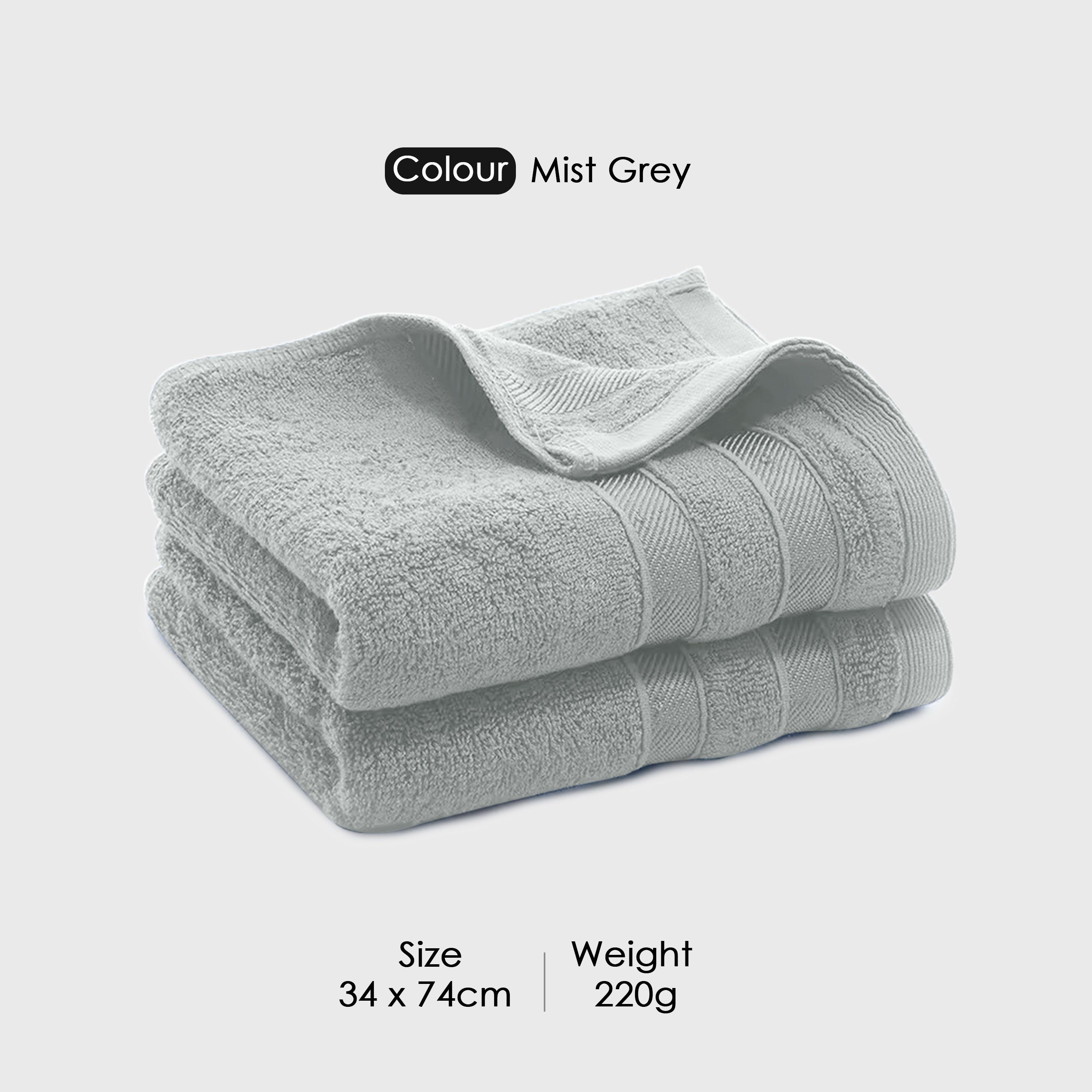 HOUSSE Haven Luxury Bamboo Zero-Twist Hand and Bath Towels – 600 GSM, Ultra-Soft, Eco-Friendly & Highly Absorbent – Organic Bamboo Hotel & Spa Hand Towel Set