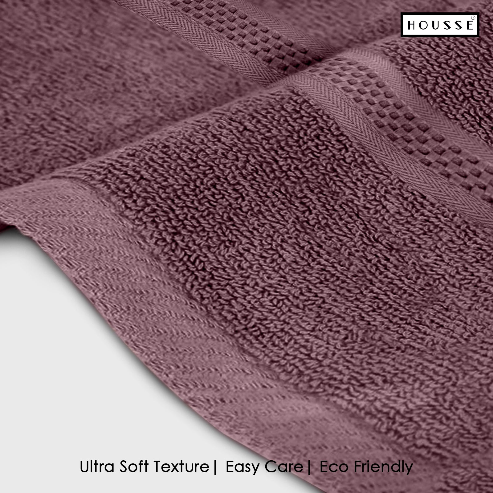 HOUSSE Nexora Cotton Towels | Quick Absorption & Faster Drying Towel | 600 GSM | Cotton Towel for Men/Women | Urban Comfort