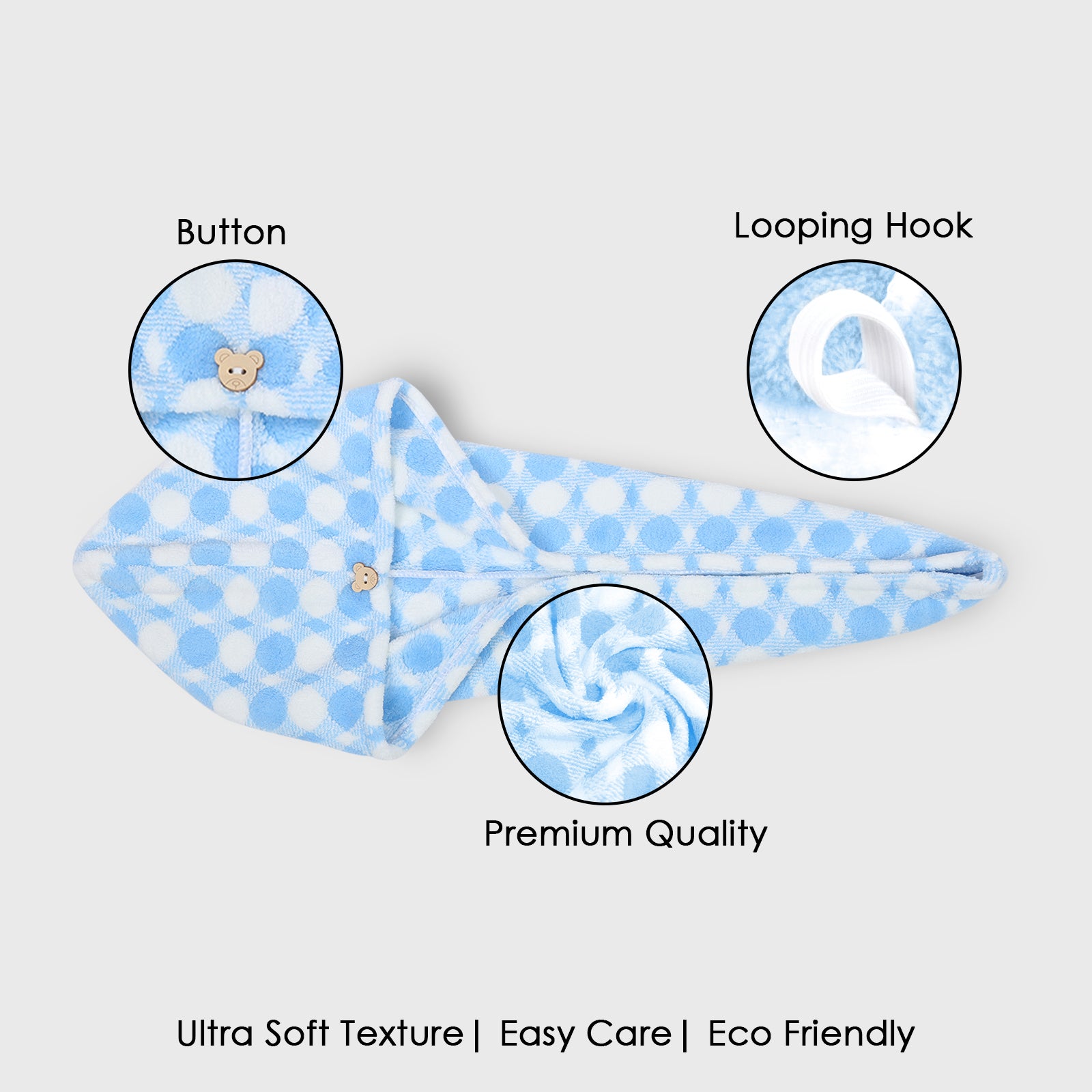 HOUSSE Ember Microfiber Head Towel, Ultra Soft, Absorbent & Hair Wrap