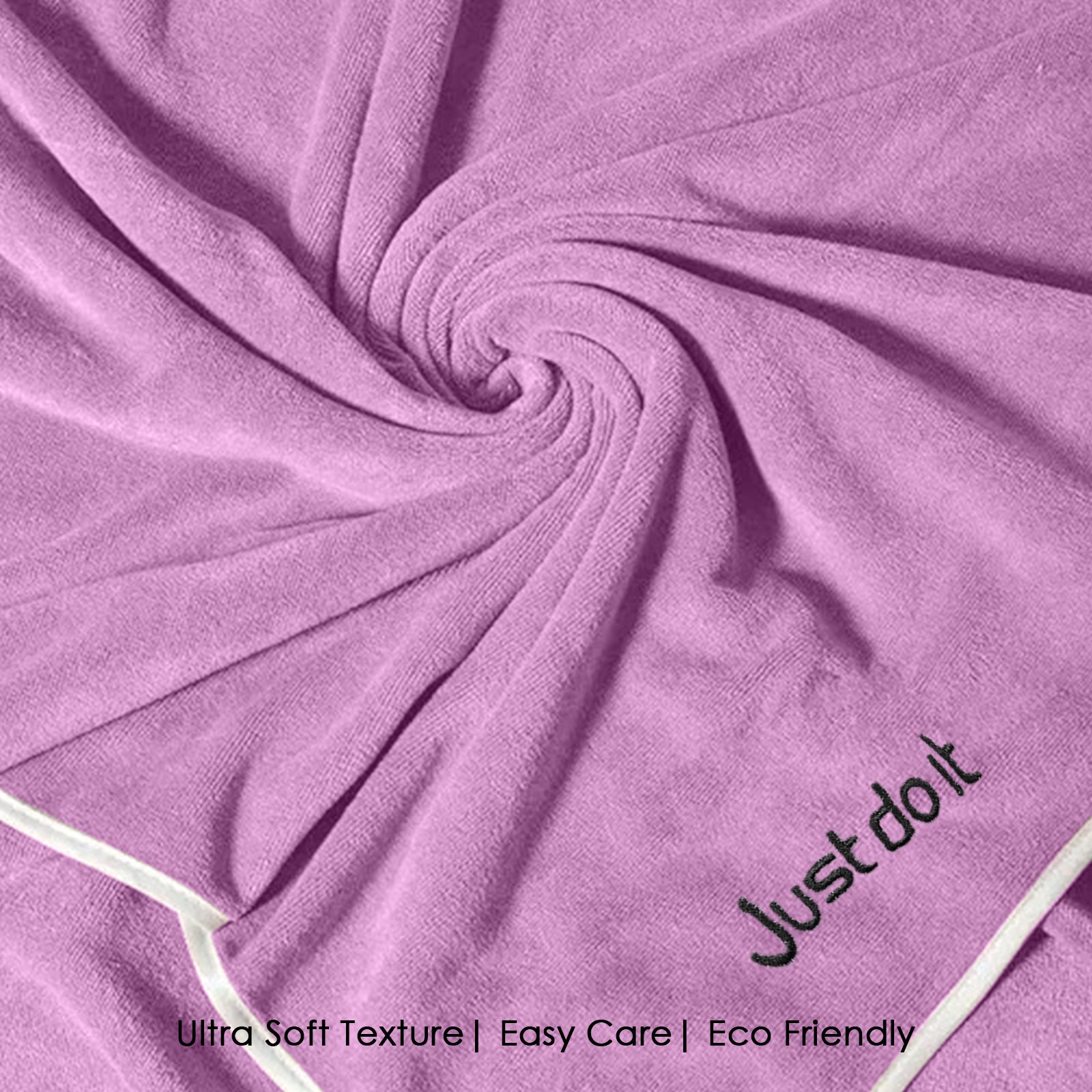 HOUSSE Premium Soft Microfiber Embroidery Bath Towel for Men, Women & Kids, 70x140cm Absorbent Quick-Drying Sweat Towel, 350 GSM Ideal for Gym, Beach, Outdoor