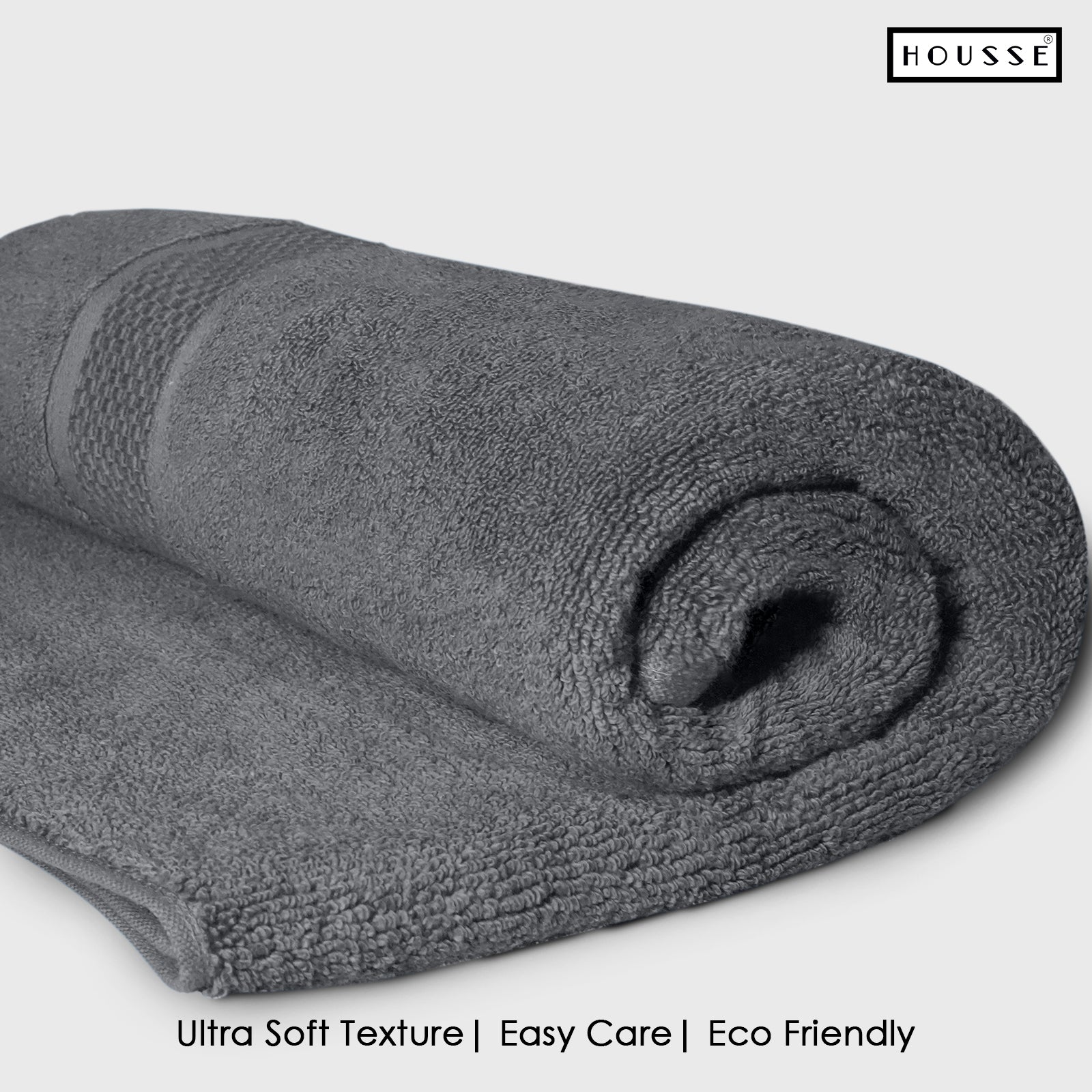 HOUSSE Nexora Cotton Towels | Quick Absorption & Faster Drying Towel | 600 GSM | Cotton Towel for Men/Women | Urban Comfort