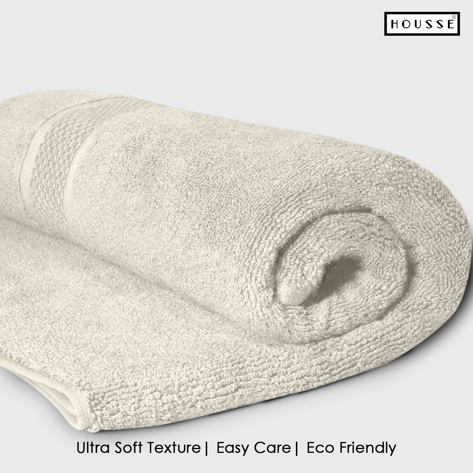 HOUSSE Nexora Cotton Towels | Quick Absorption & Faster Drying Towel | 600 GSM | Cotton Towel for Men/Women | Urban Comfort