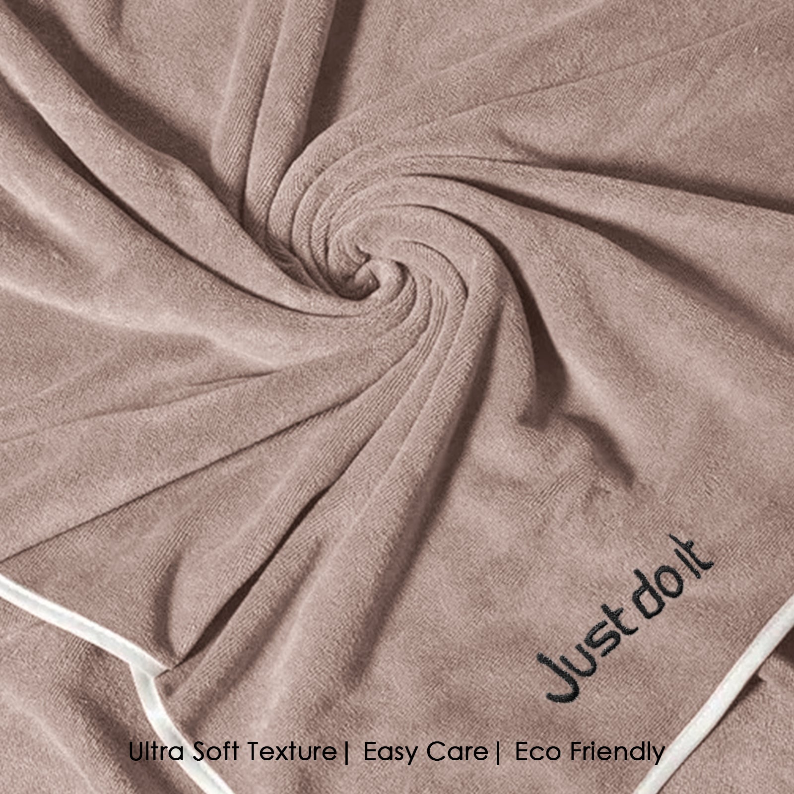 HOUSSE Premium Soft Microfiber Embroidery Bath Towel for Men, Women & Kids, 70x140cm Absorbent Quick-Drying Sweat Towel, 350 GSM Ideal for Gym, Beach, Outdoor