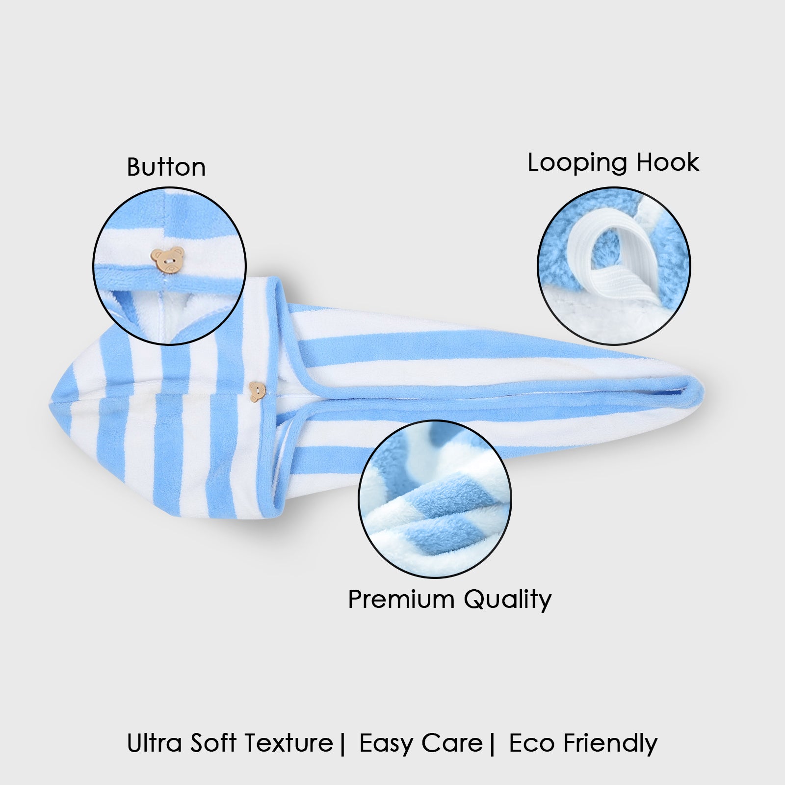 HOUSSE Blaze Microfiber Head Towel, Ultra Soft, Absorbent & Hair Wrap -300GSM