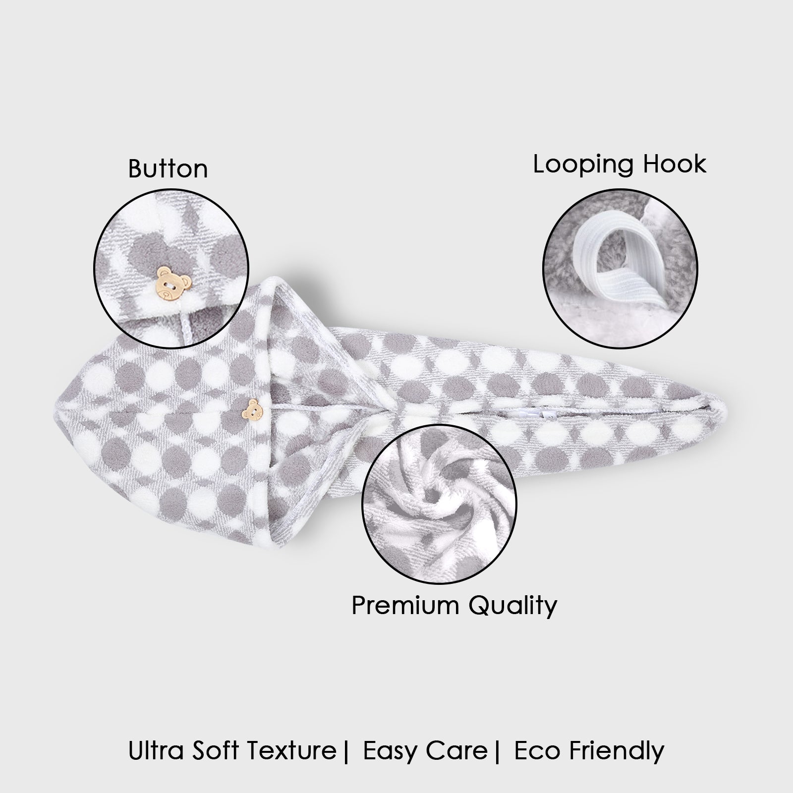 HOUSSE Ember Microfiber Head Towel, Ultra Soft, Absorbent & Hair Wrap