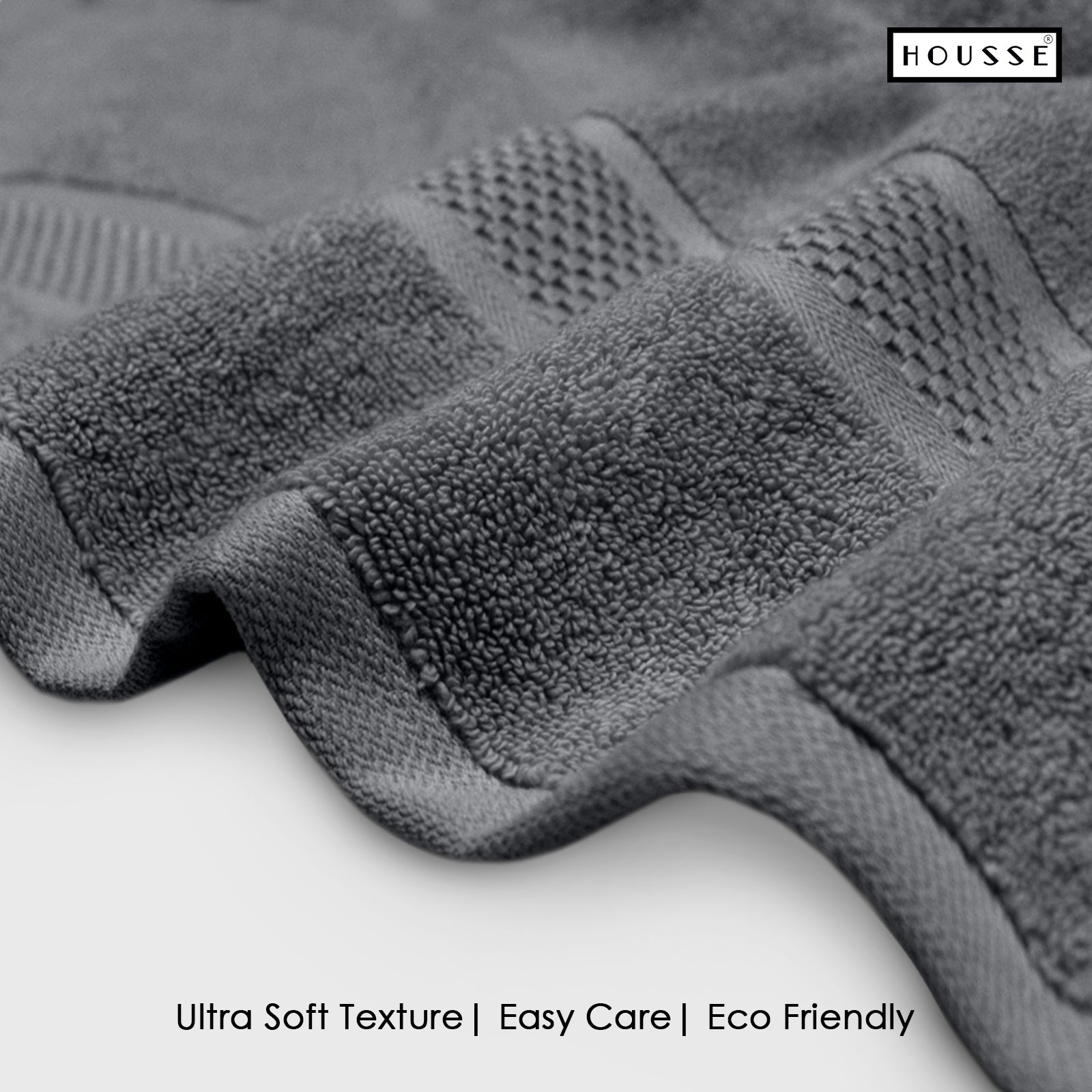 HOUSSE Nexora Cotton Towels | Quick Absorption & Faster Drying Towel | 600 GSM | Cotton Towel for Men/Women | Urban Comfort