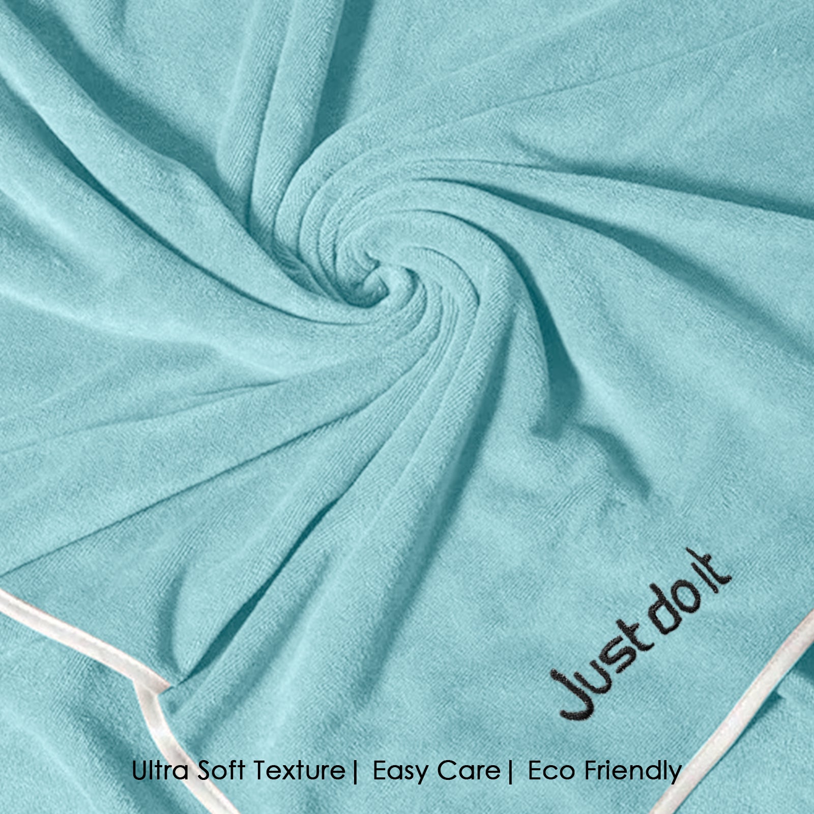 HOUSSE Premium Soft Microfiber Embroidery Bath Towel for Men, Women & Kids, 70x140cm Absorbent Quick-Drying Sweat Towel, 350 GSM Ideal for Gym, Beach, Outdoor