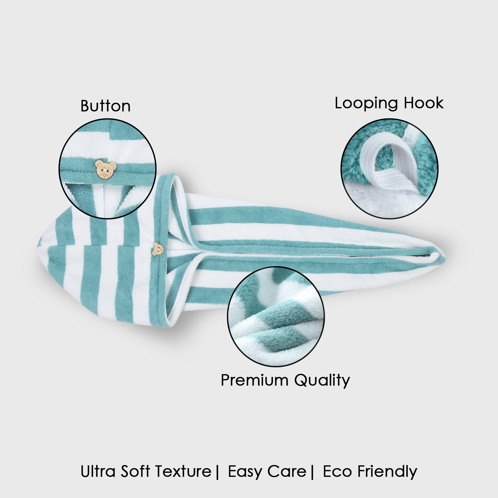 HOUSSE Blaze Microfiber Head Towel, Ultra Soft, Absorbent & Hair Wrap -300GSM